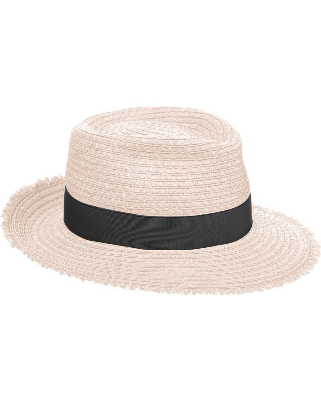 Eric Javits Look Again Packable Squishee Fedora Sun Hat cream Black Band Eric Javits Look Again Packable Squishee Fedora Sun Hat  main image 2