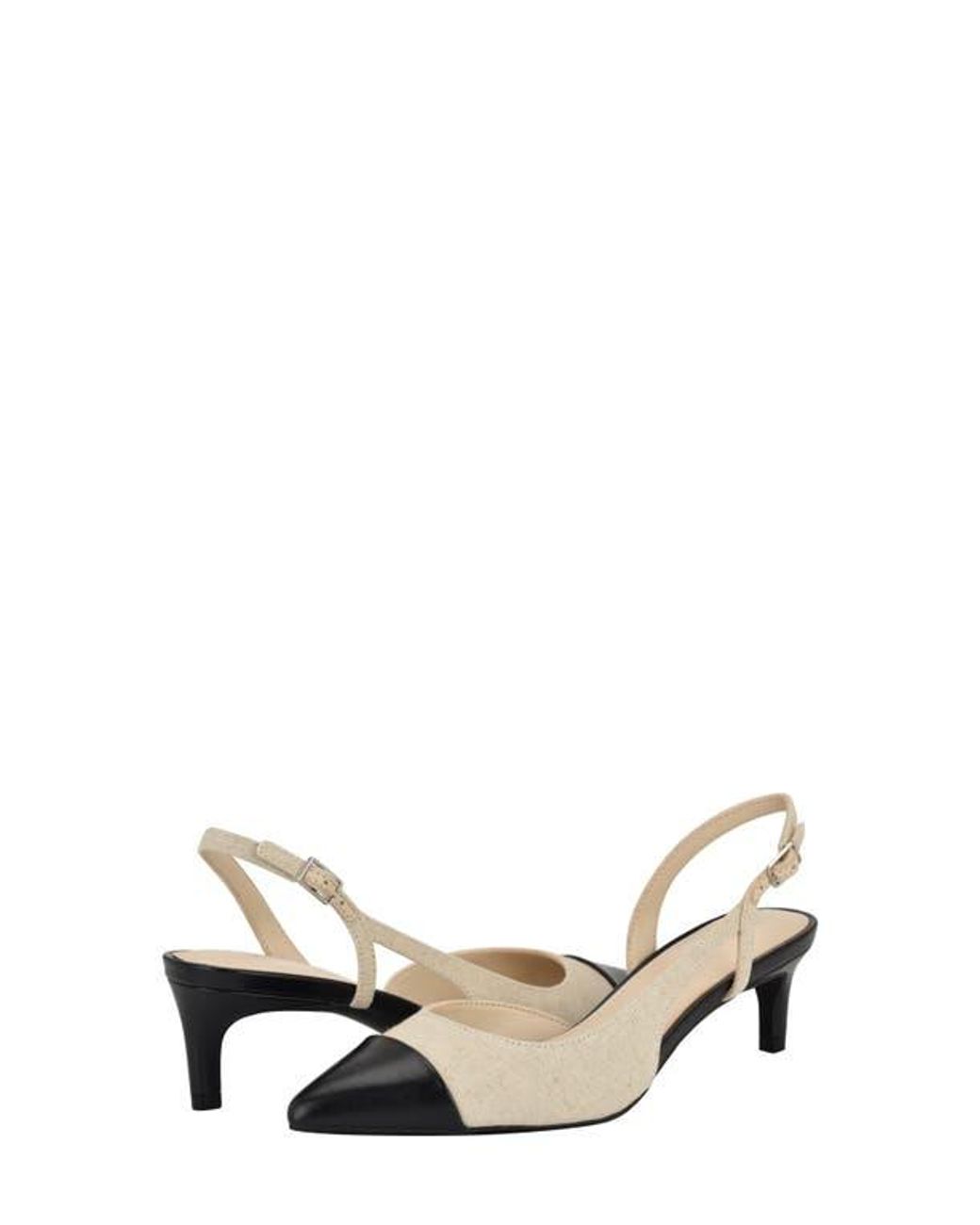 Calvin Klein Metallic Slingback Kitten Heel Pump