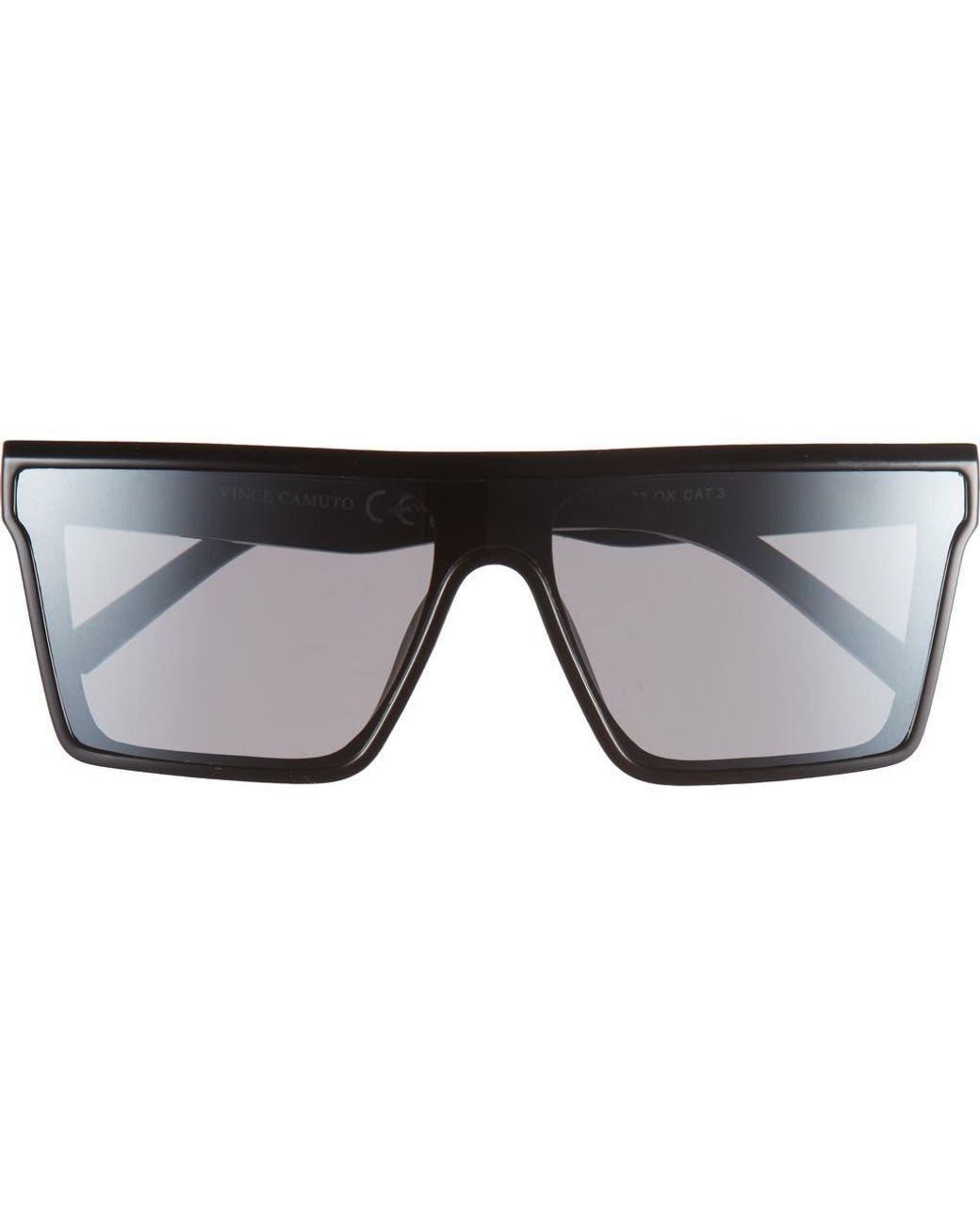 Vince Camuto Black Oversized Shield Sunglasses Vince Camuto Flat Top Shield Sunglasses | Nordstromrack main image 4