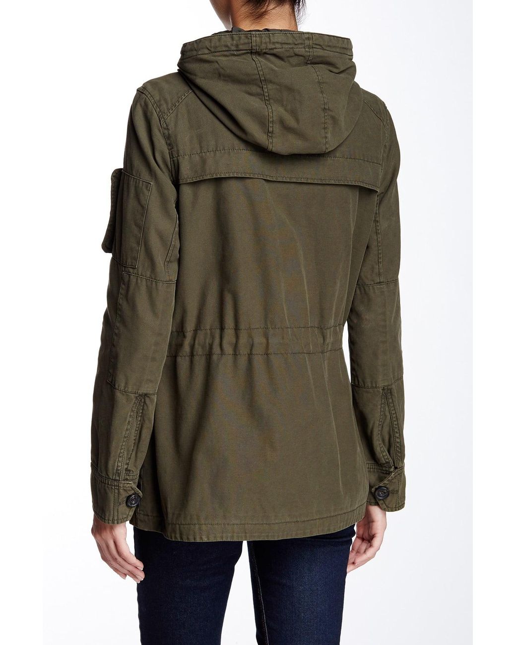 Army green hooded outlet jacket