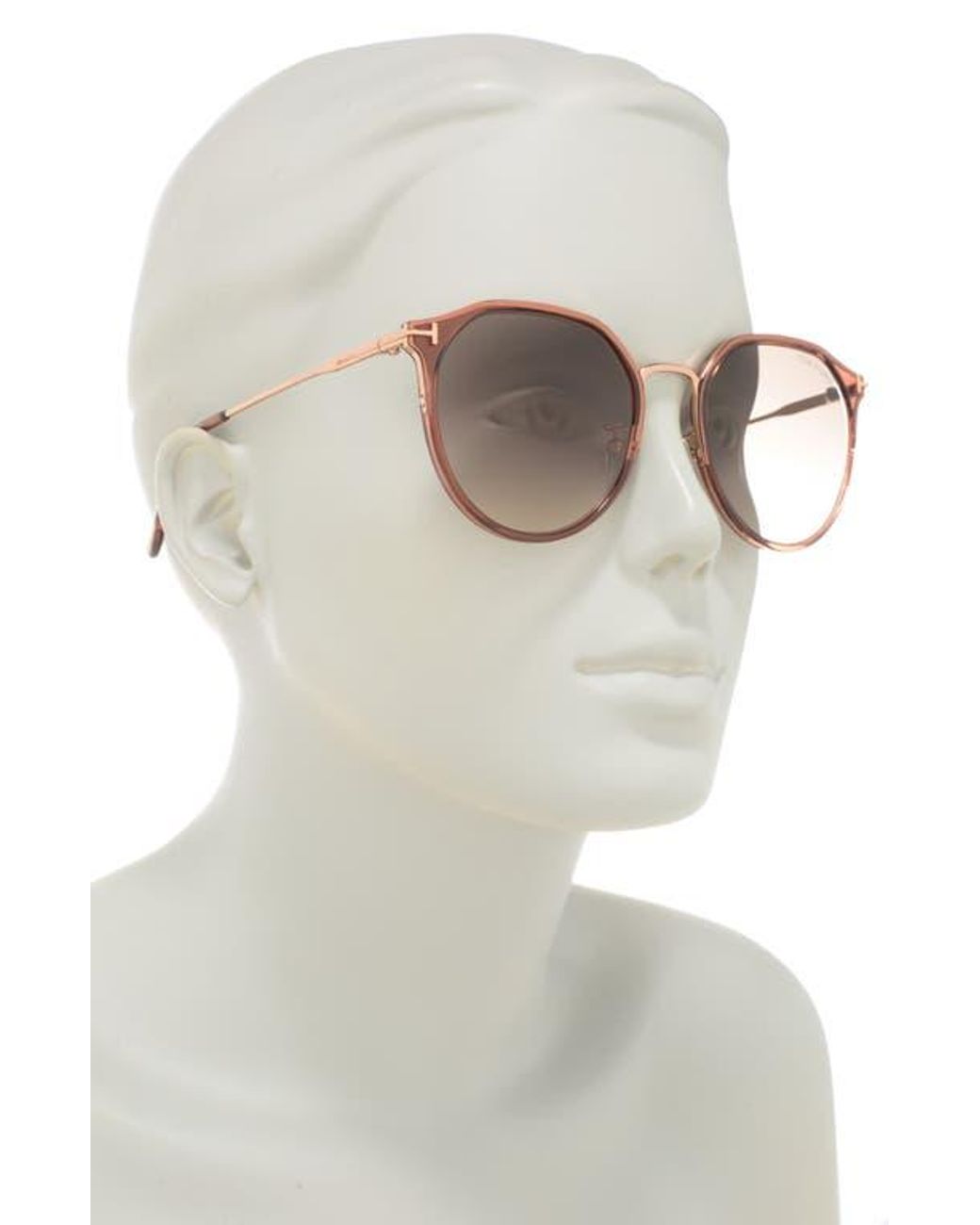 Tom Ford Pink 55Mm Gradient Round Sunglasses