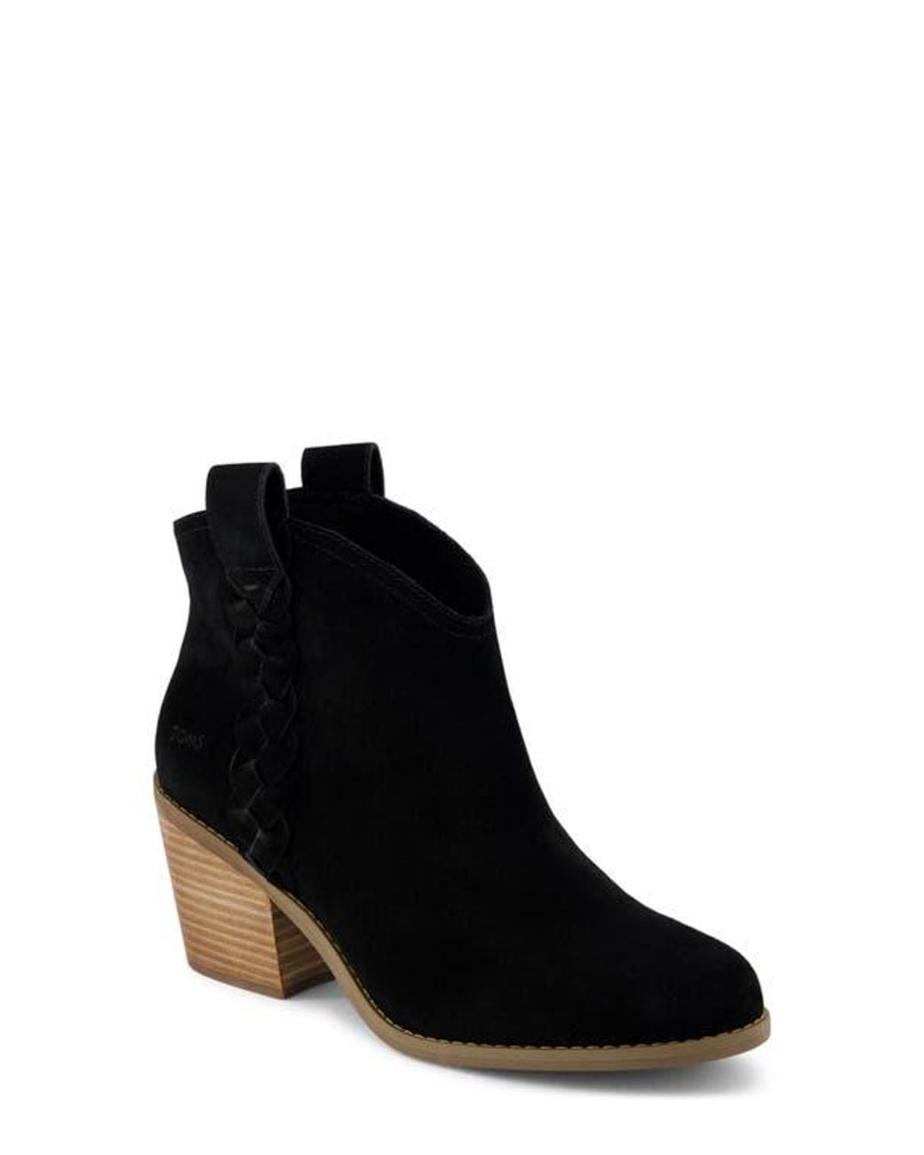 TOMS Black Constance Braid Bootie