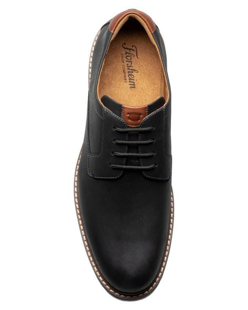 Florsheim Black Norfolk Plain Toe Derby for men