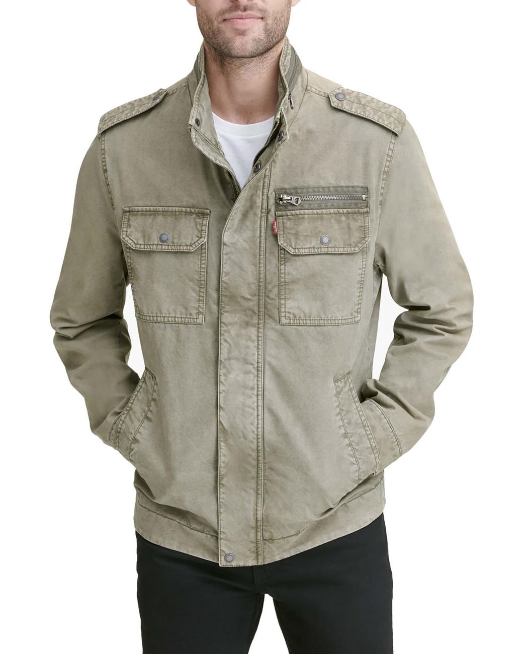 Levi's Reverse Twill Military Jacket in Green for Men | Lyst