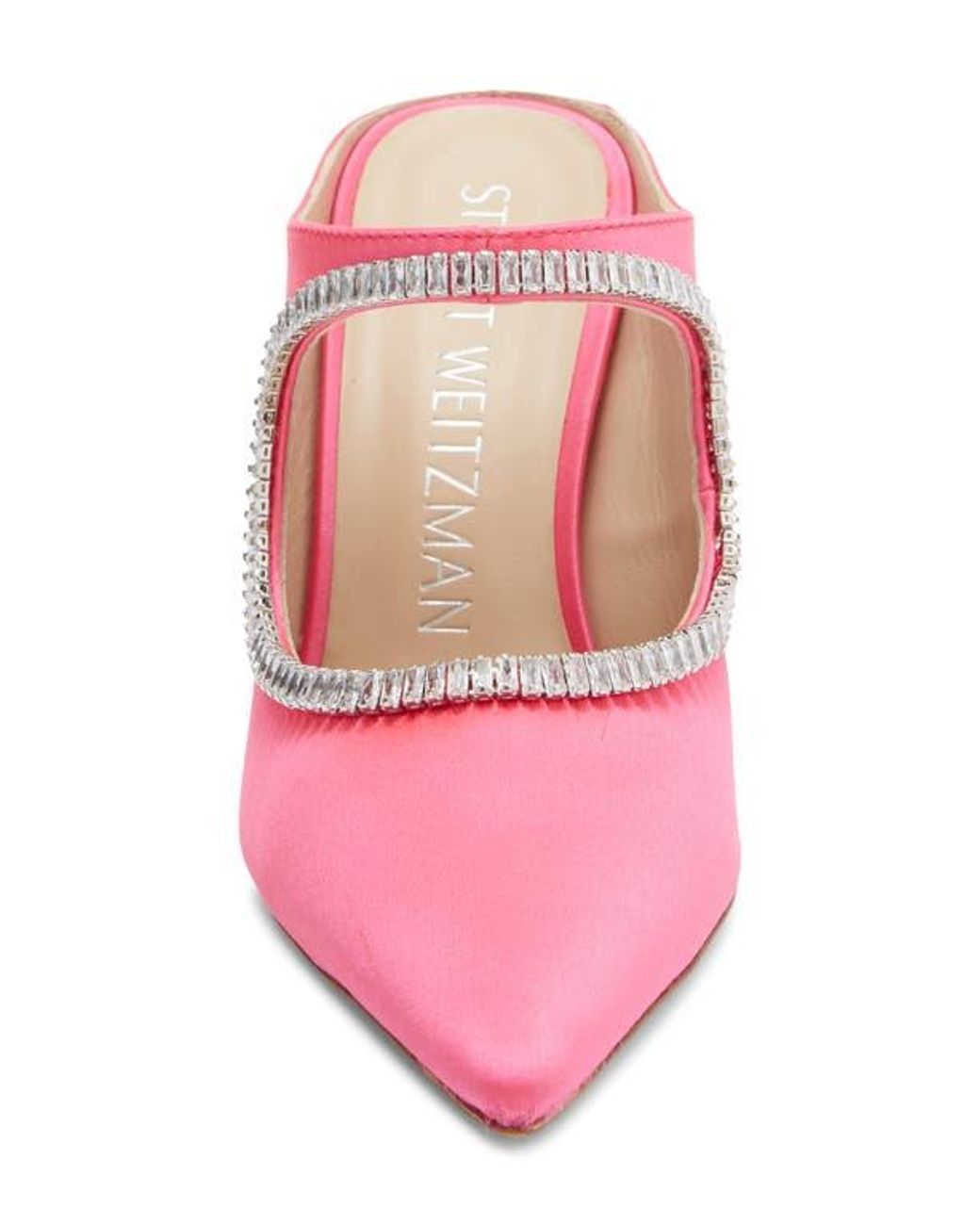 Stuart Weitzman Pink X Curve Crystal Slingback Pump