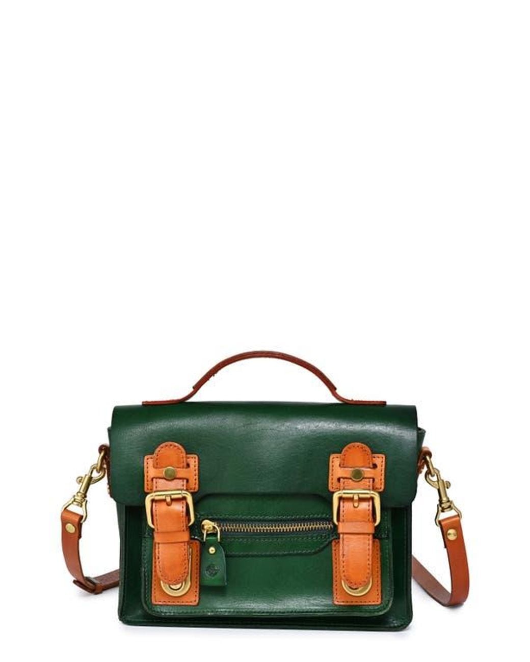 Old Trend Green Aster Mini Leather Satchel