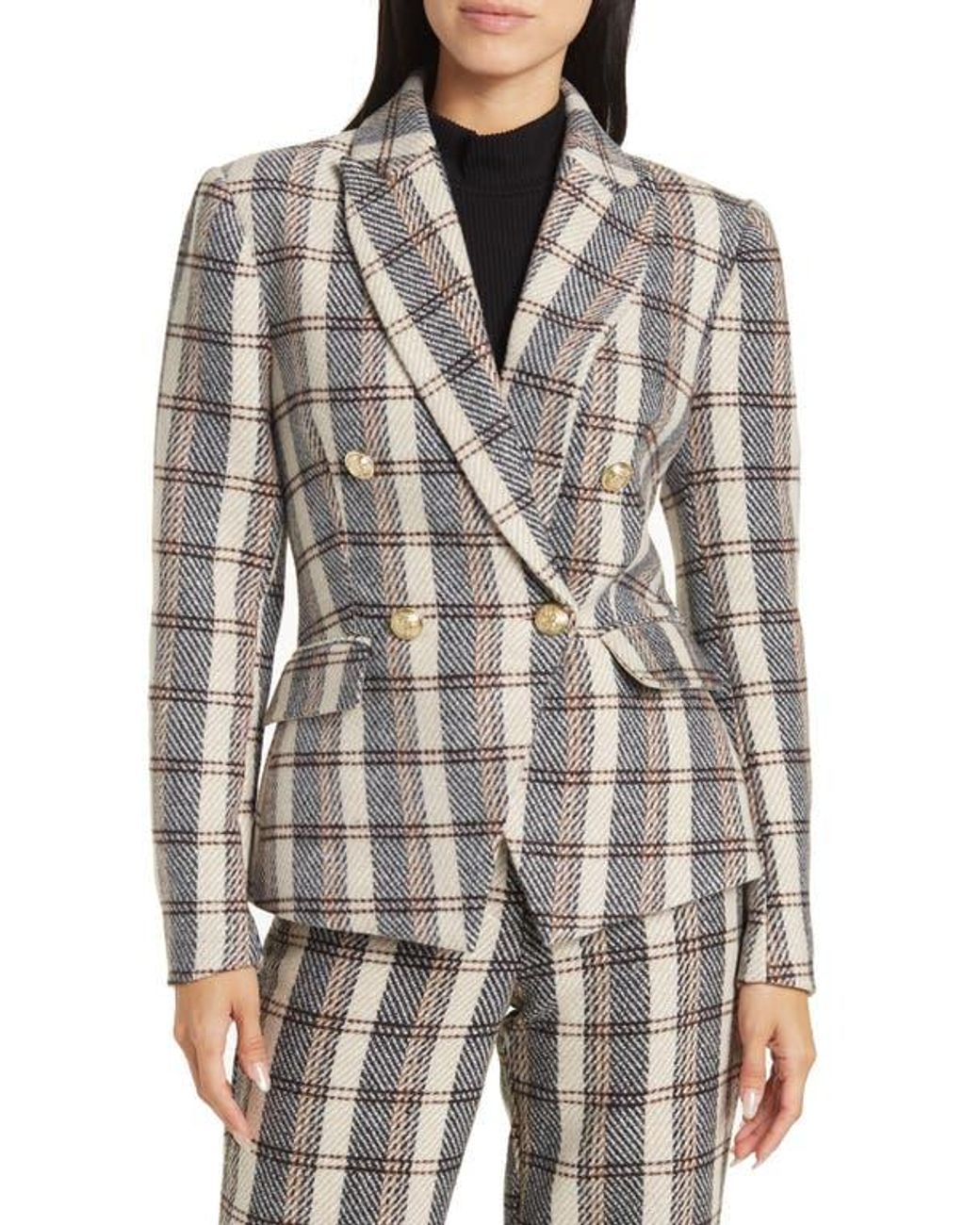 Alexia Admor Gray Double Breasted Tweed Jacket