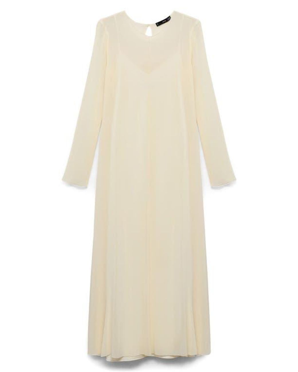 knee length dresses for ladies Mango Pine Overlap Side Slit Maxi Dress in Light Cream