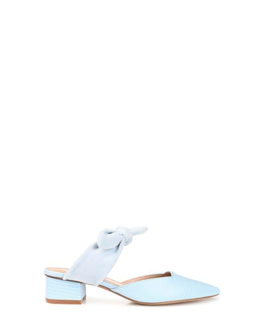 Journee Collection Blue Lizard-Embossed Mule Slip-On Flats