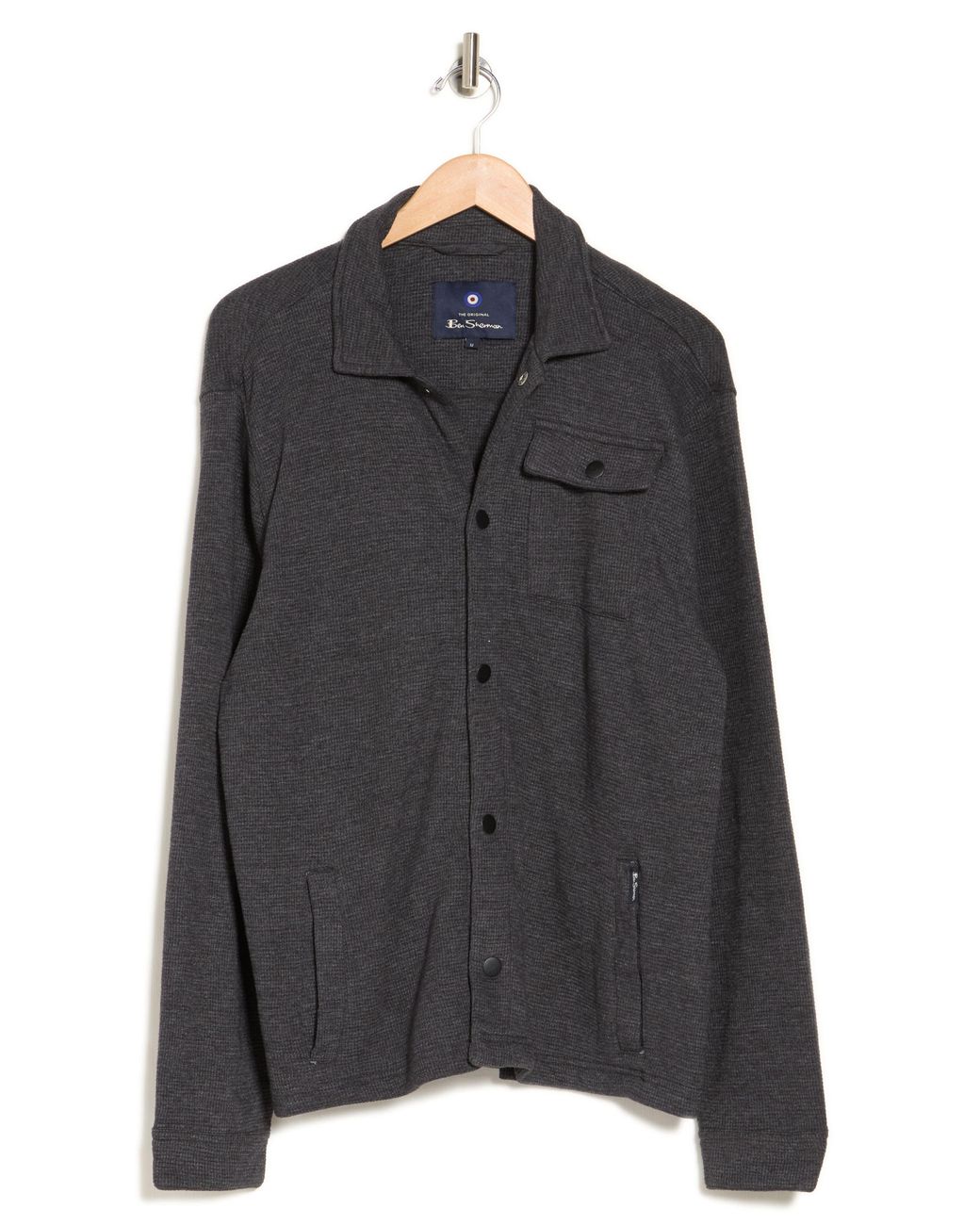 Ben Sherman Waffle Knit Shirt Jacket In Charcoal Heather At Nordstrom Rack  in Black for Men | Lyst