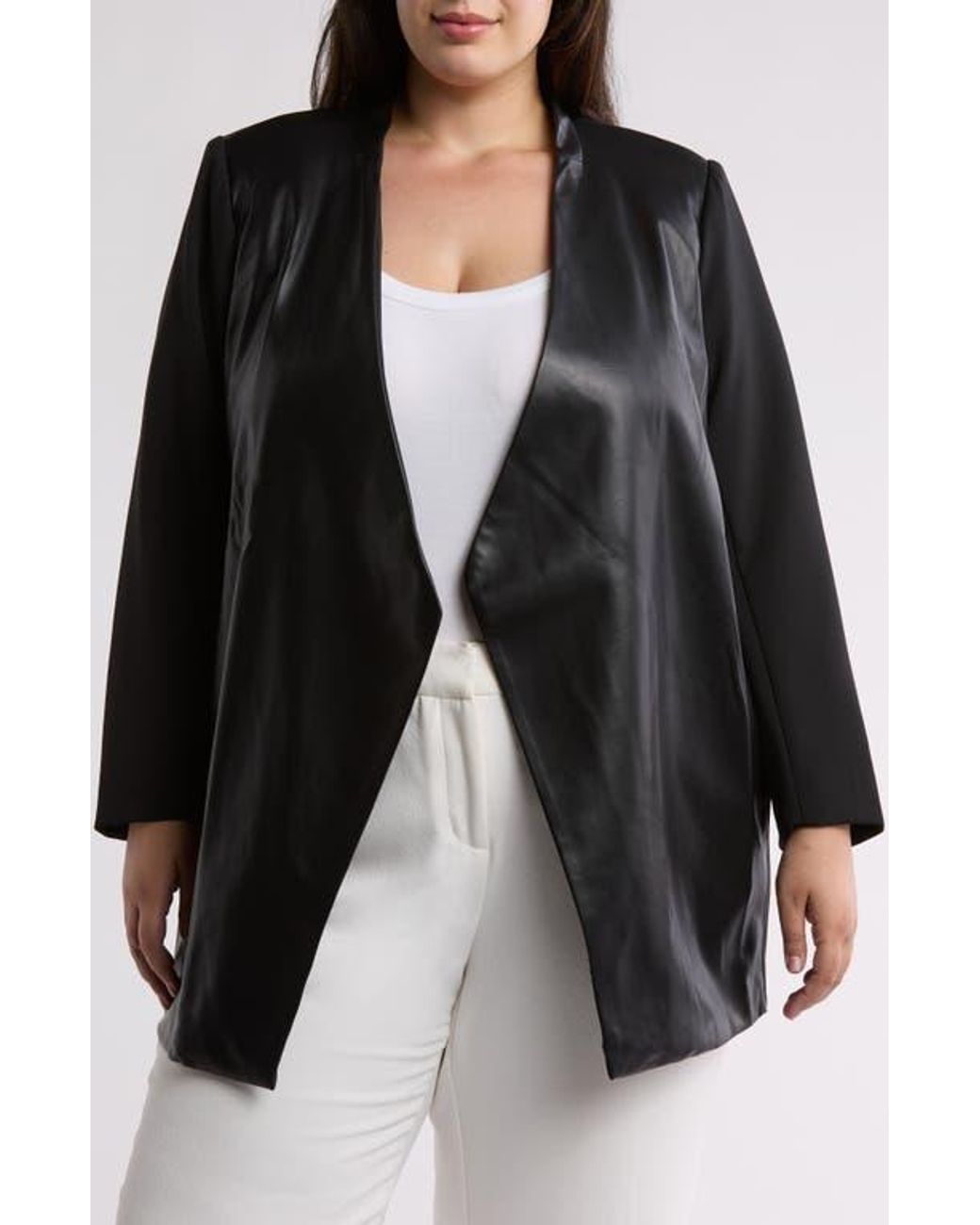 Calvin klein faux leather sleeve jacket cheap