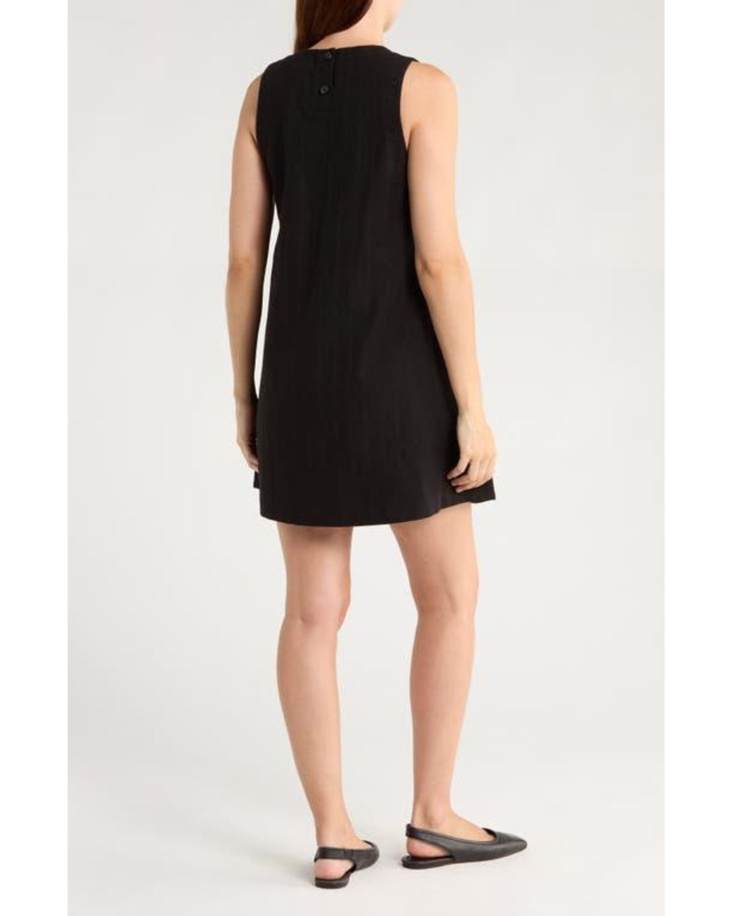 Rag & Bone Rosalind Sleeveless Cotton & Linen Trapeze Dress in Black | Lyst