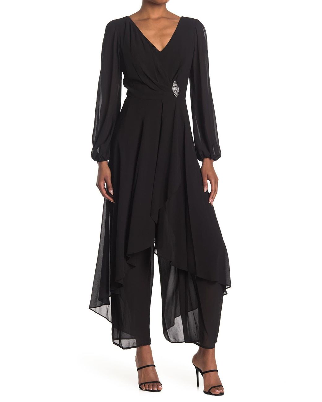 chiffon overlay jumpsuit