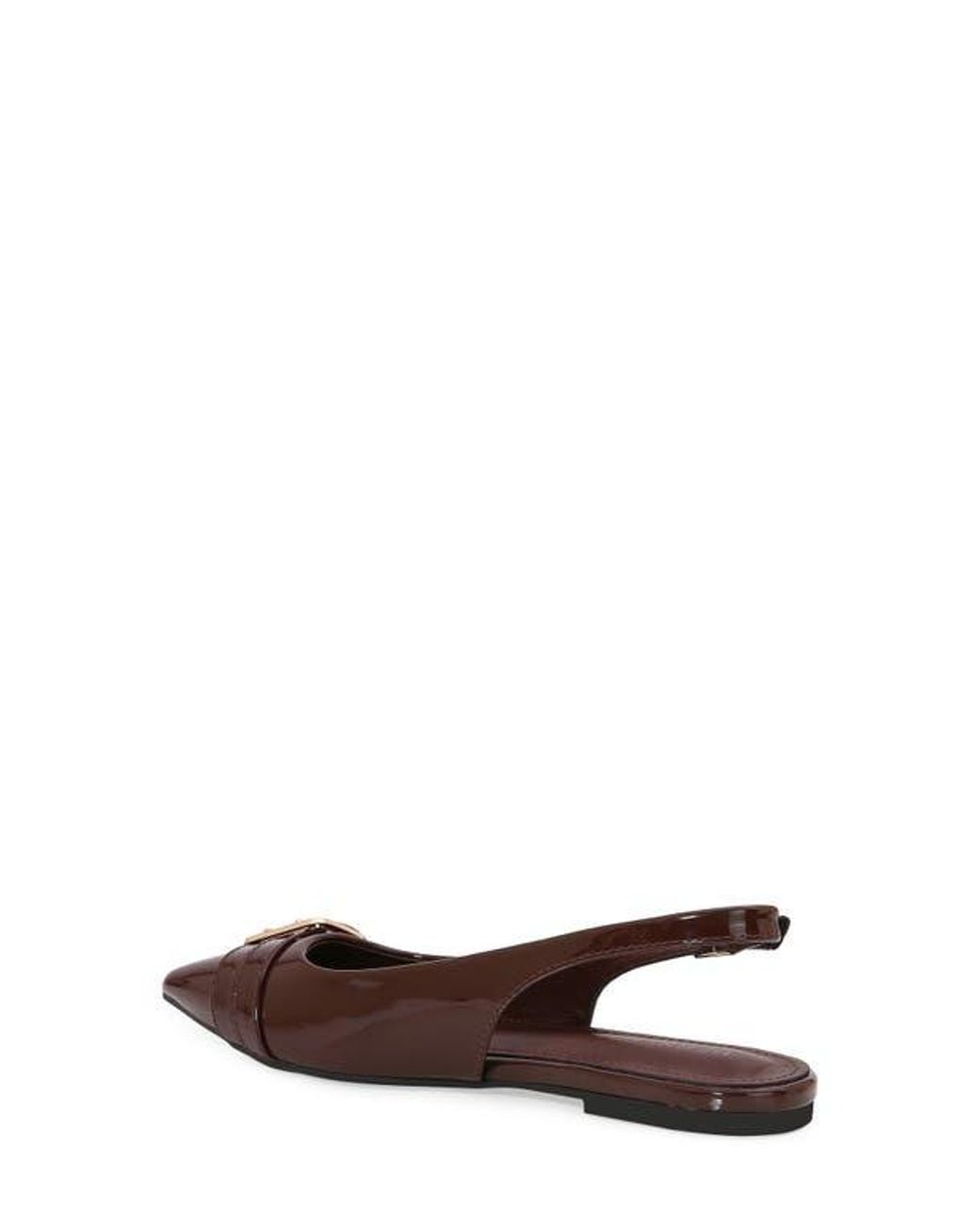 BERNESS Brown Buckle Slingback Pointed Toe Flat