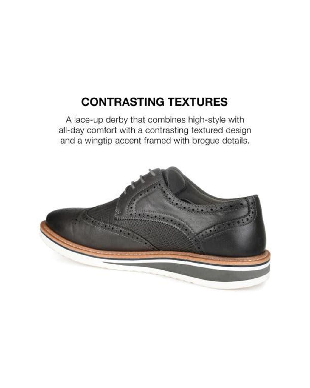 Vance Co. Black Warrick Wingtip Derby for men
