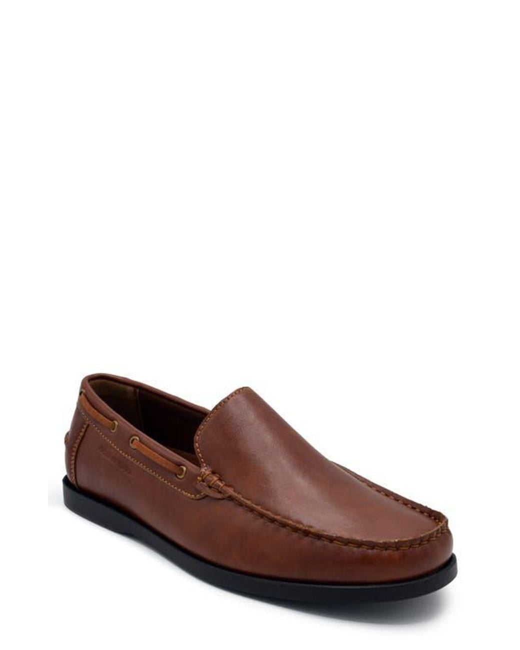 Aston Marc Brown Faux-Leather Slip-On Loafers for men