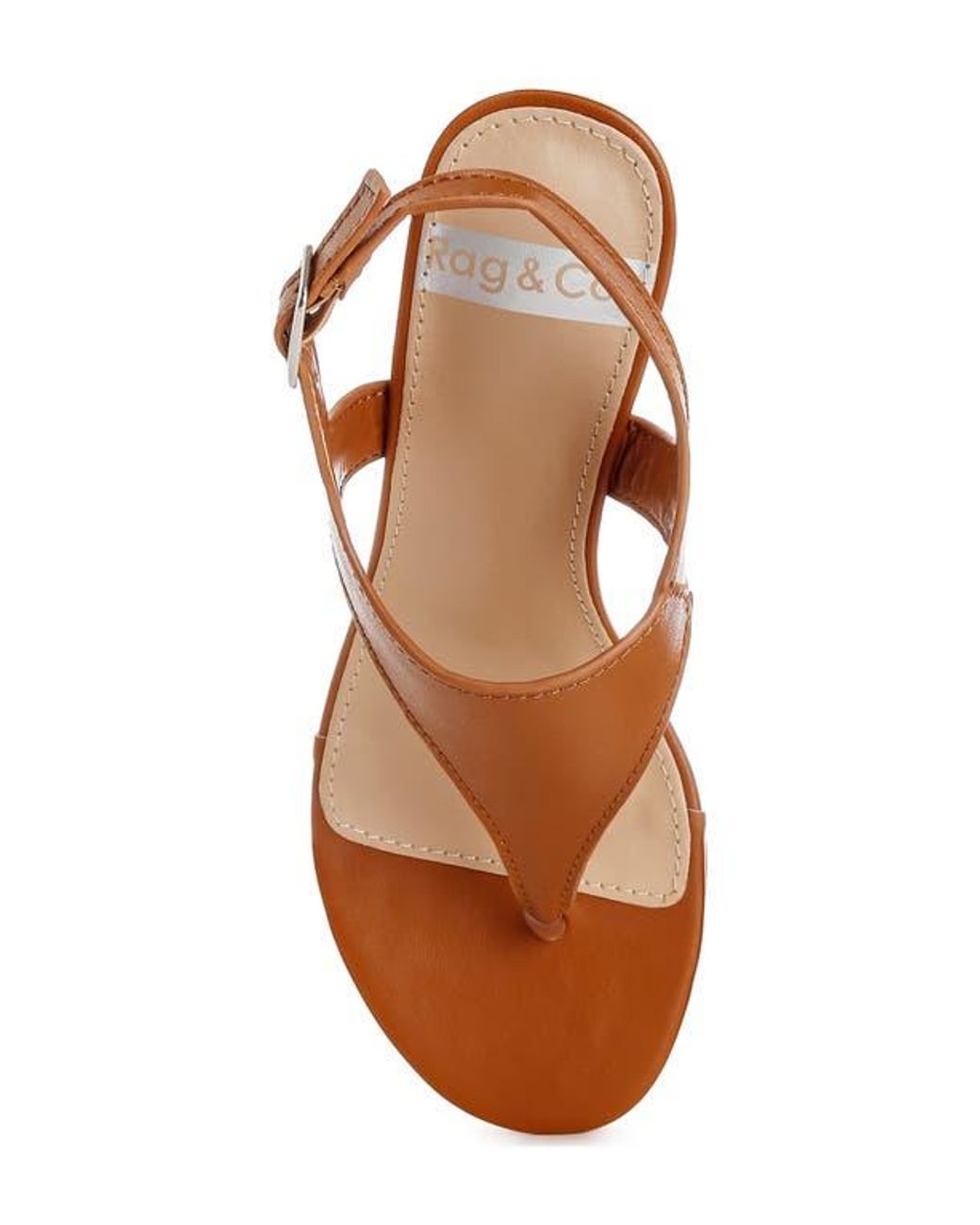 Rag & Co Brown Wami Wedge Sandal