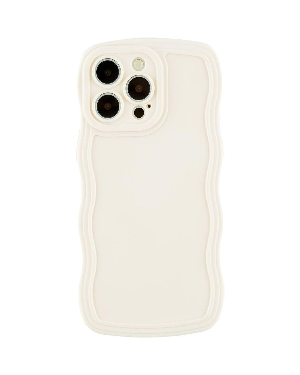 Auramma White Solid Wavy Bumper Iphone 14 Pro Max Case