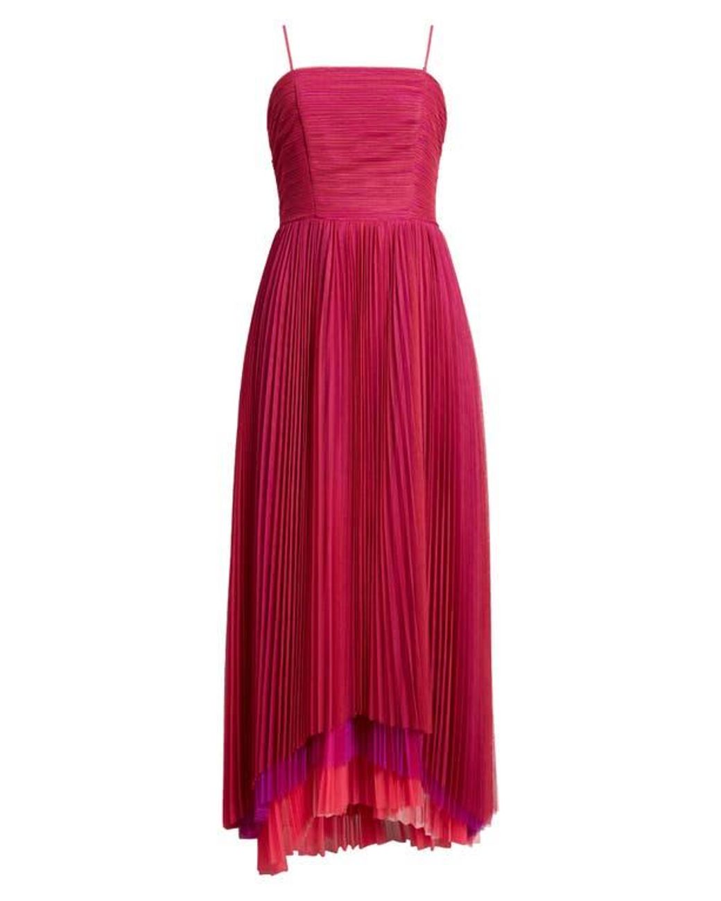 Chelsea28 Smocked Strapless Tulle Cocktail Dress in Red | Lyst
