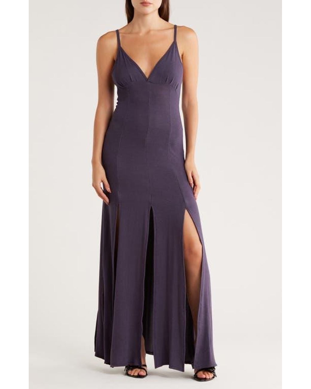 Go Couture Panel Cut Maxi Dress in Purple | Lyst