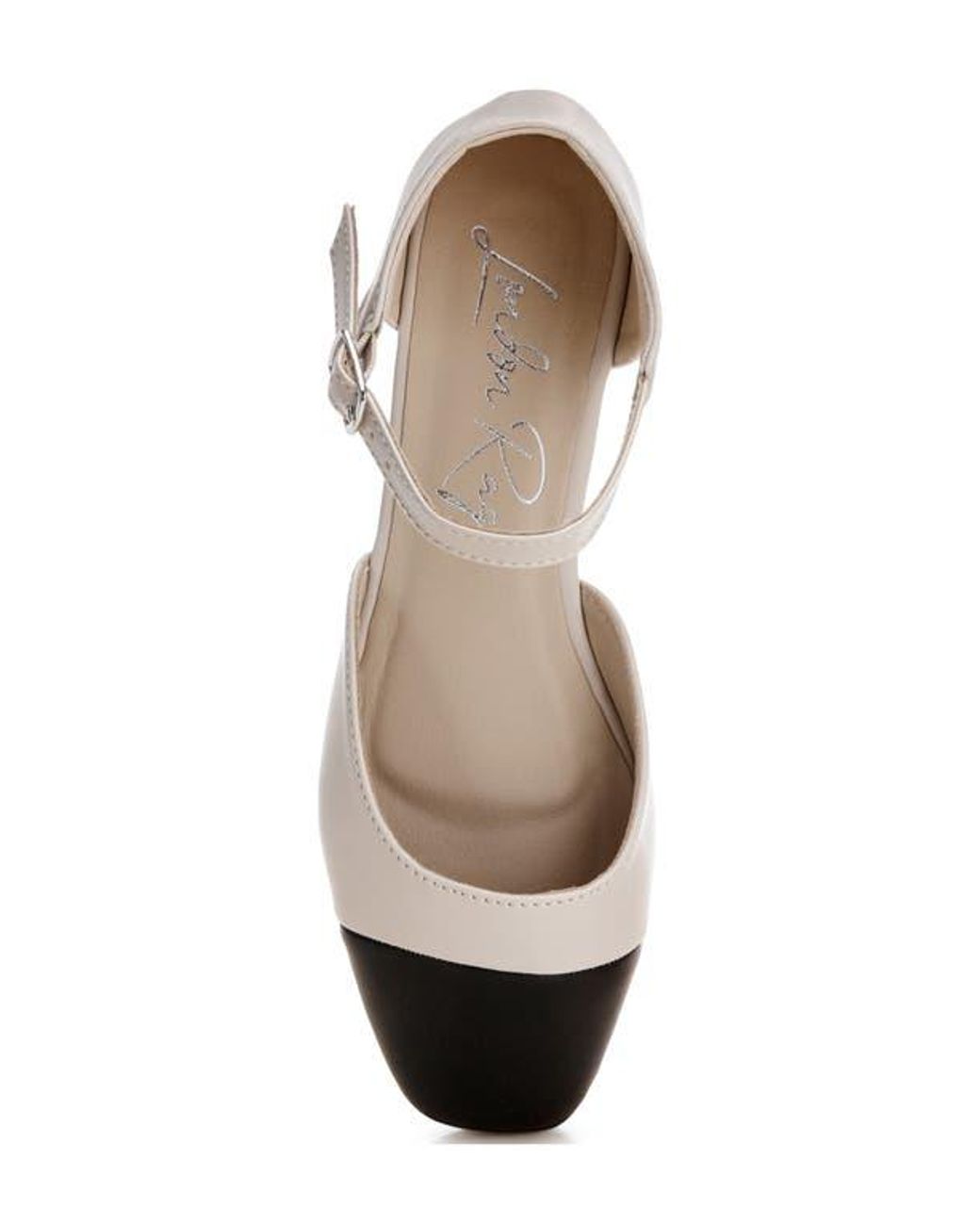 LONDON RAG White Clevea Cap Toe Flat