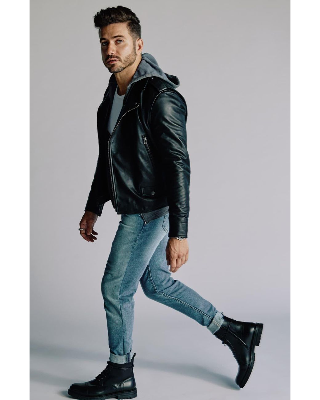 BP. X Alex Costa Leather Moto Jacket in Black for Men | Lyst