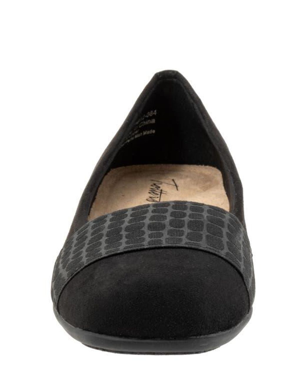 Trotters Black Samantha Flat