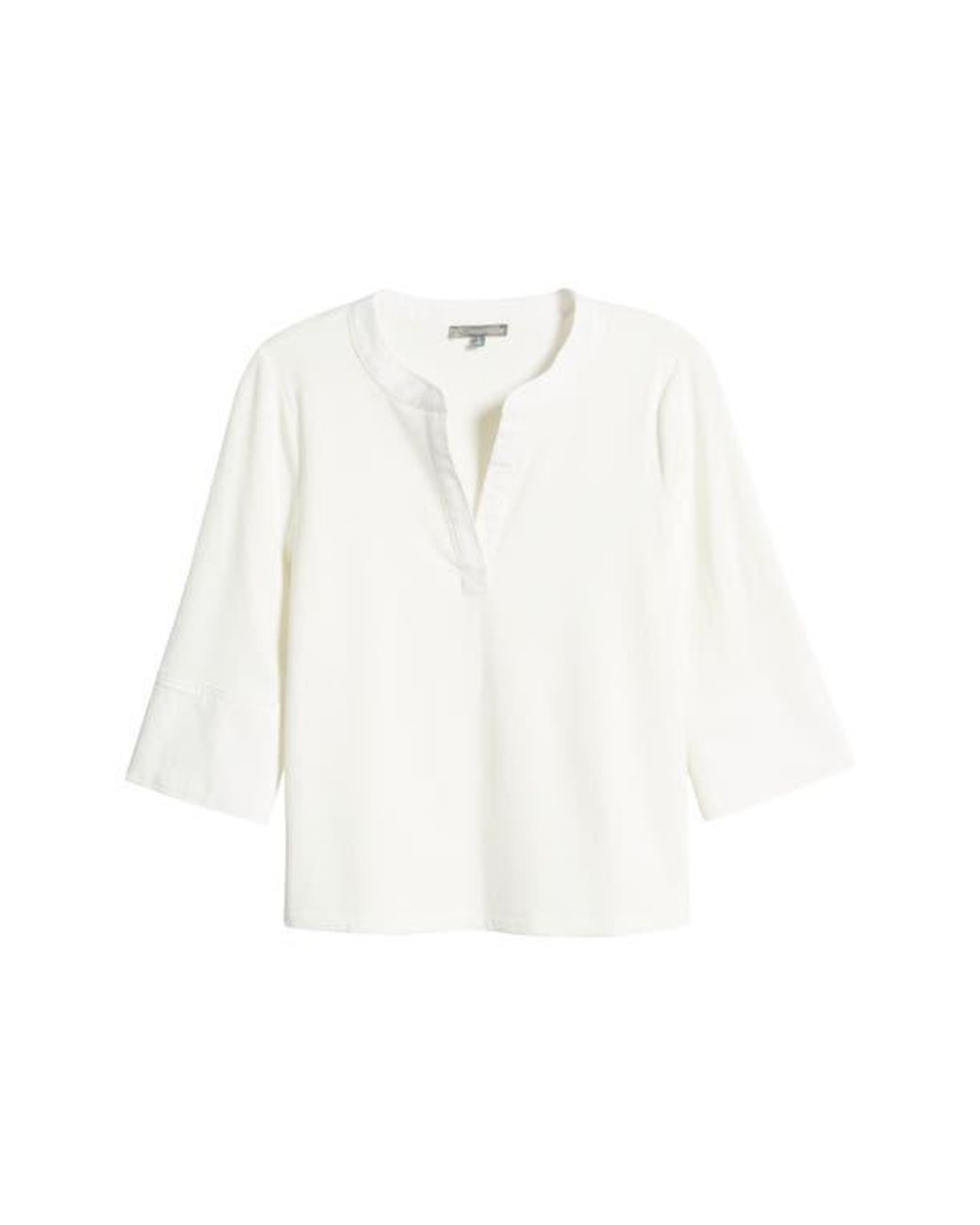 Wit & Wisdom White Split Neck Top