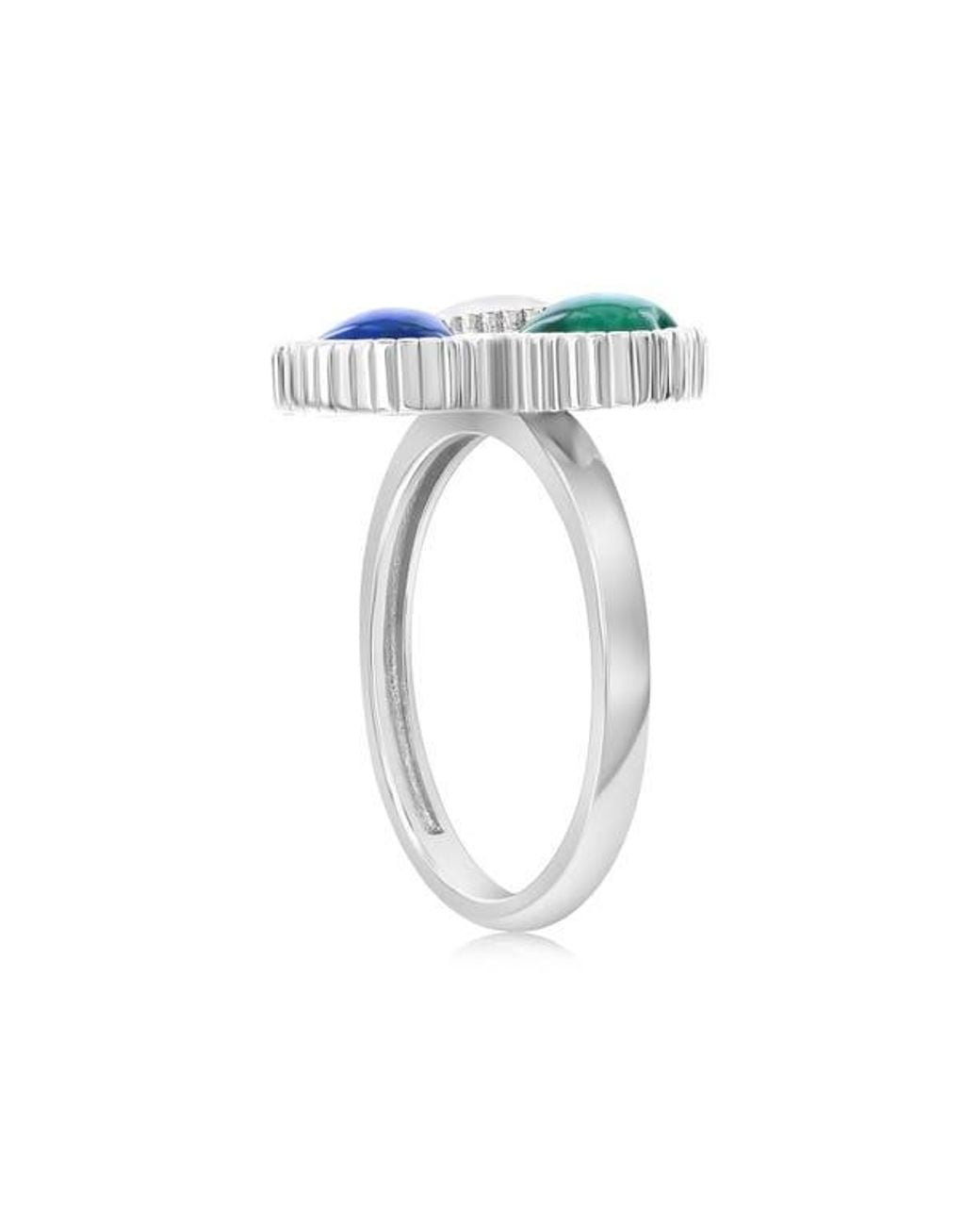 Simona Blue Trio Heart Ring