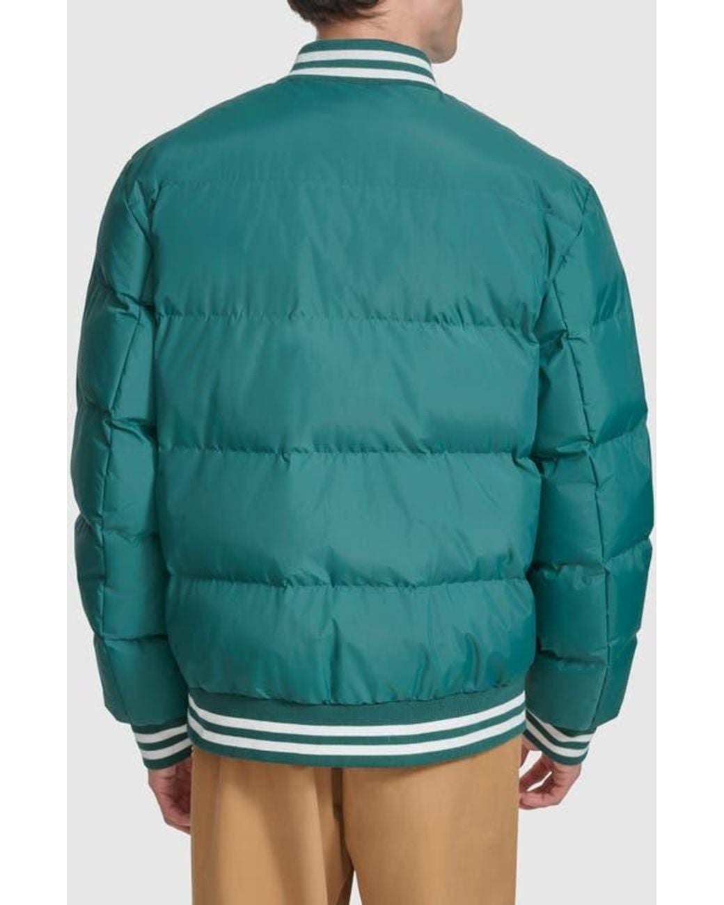 Champion Green Varsity Quilted Bomber Jacket for men