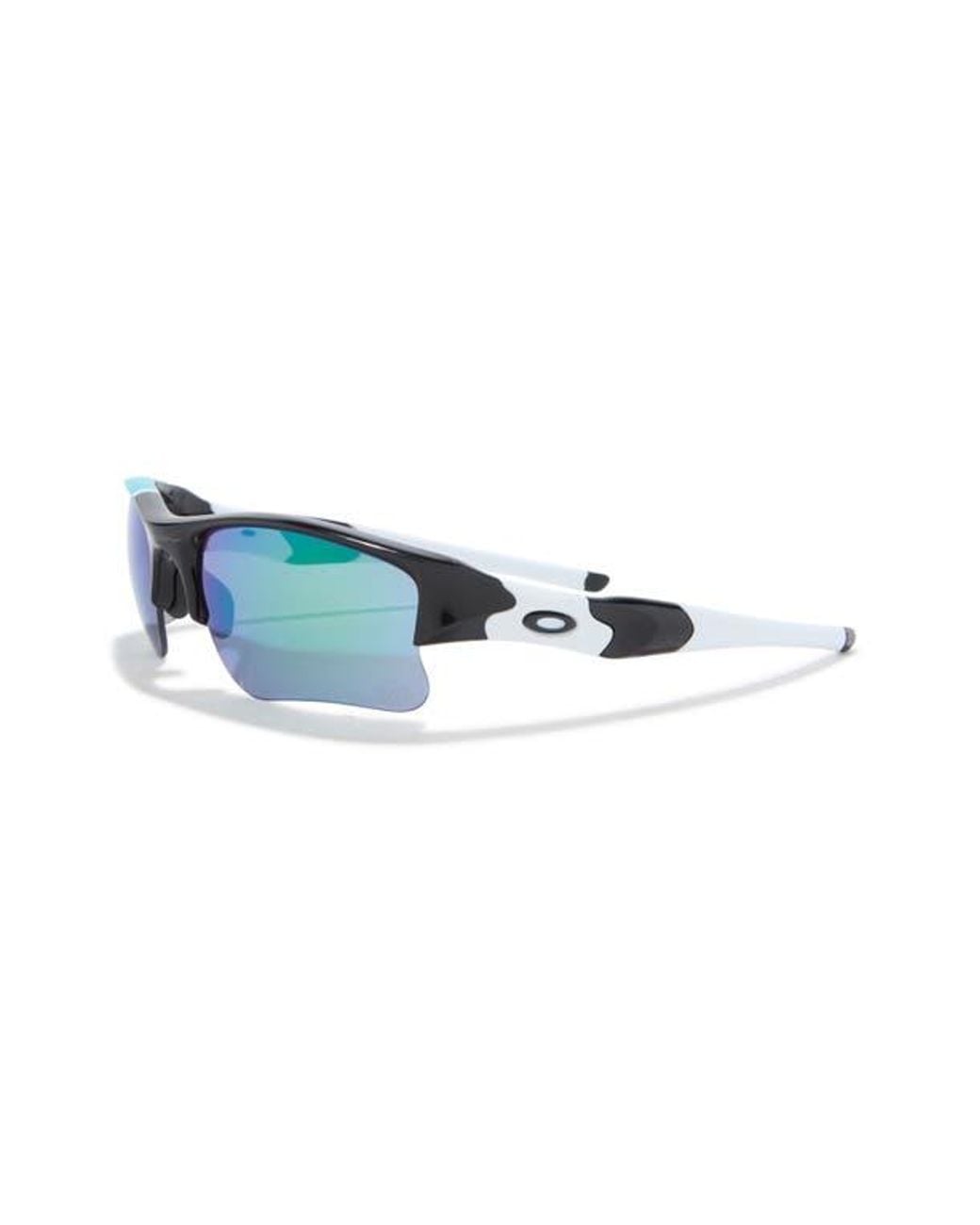 Oakley Blue 63Mm Wrap Half Frame Sunglasses for men