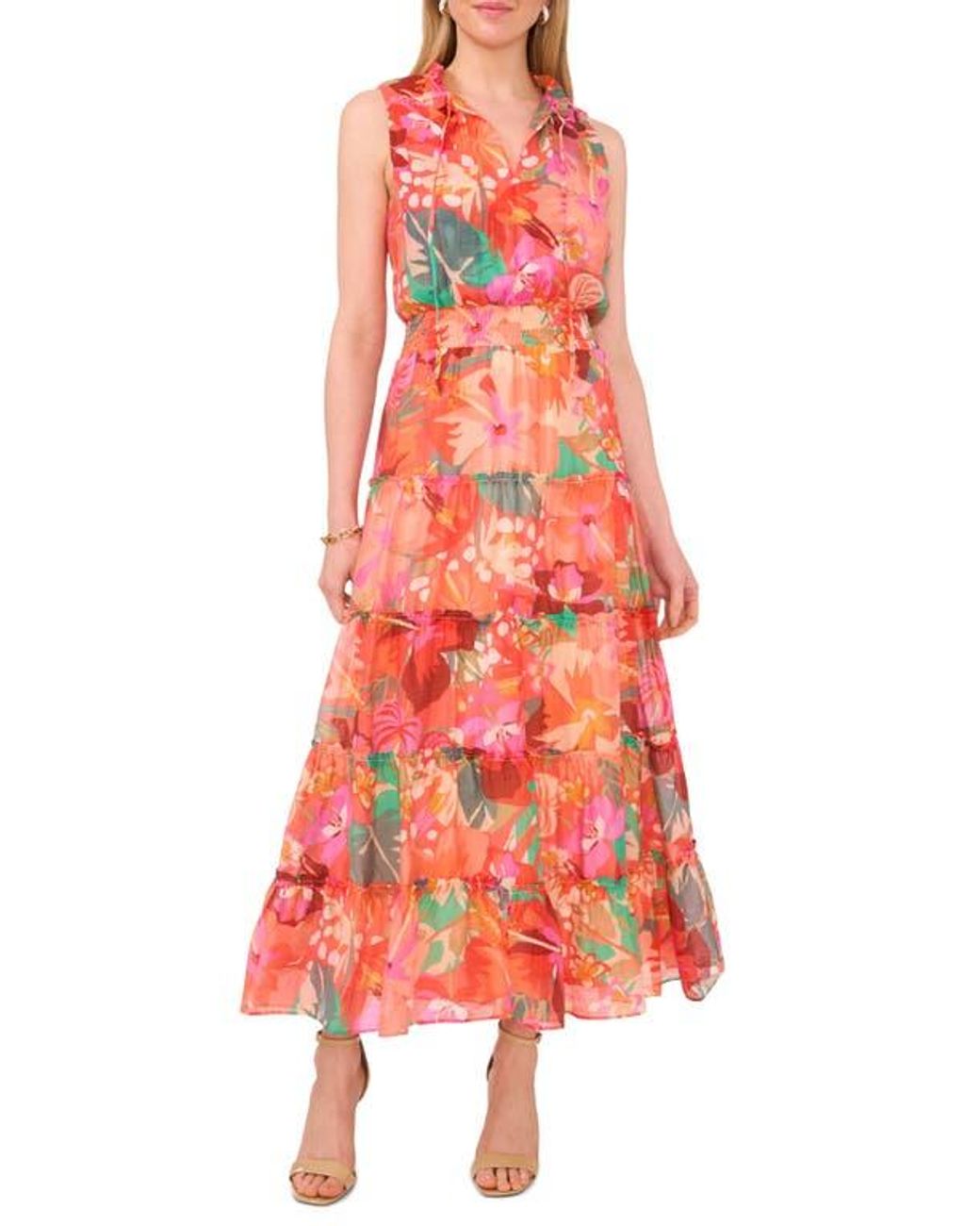 TAYLOR DRESSES Long Sleeve Smocked Maxi Dress
