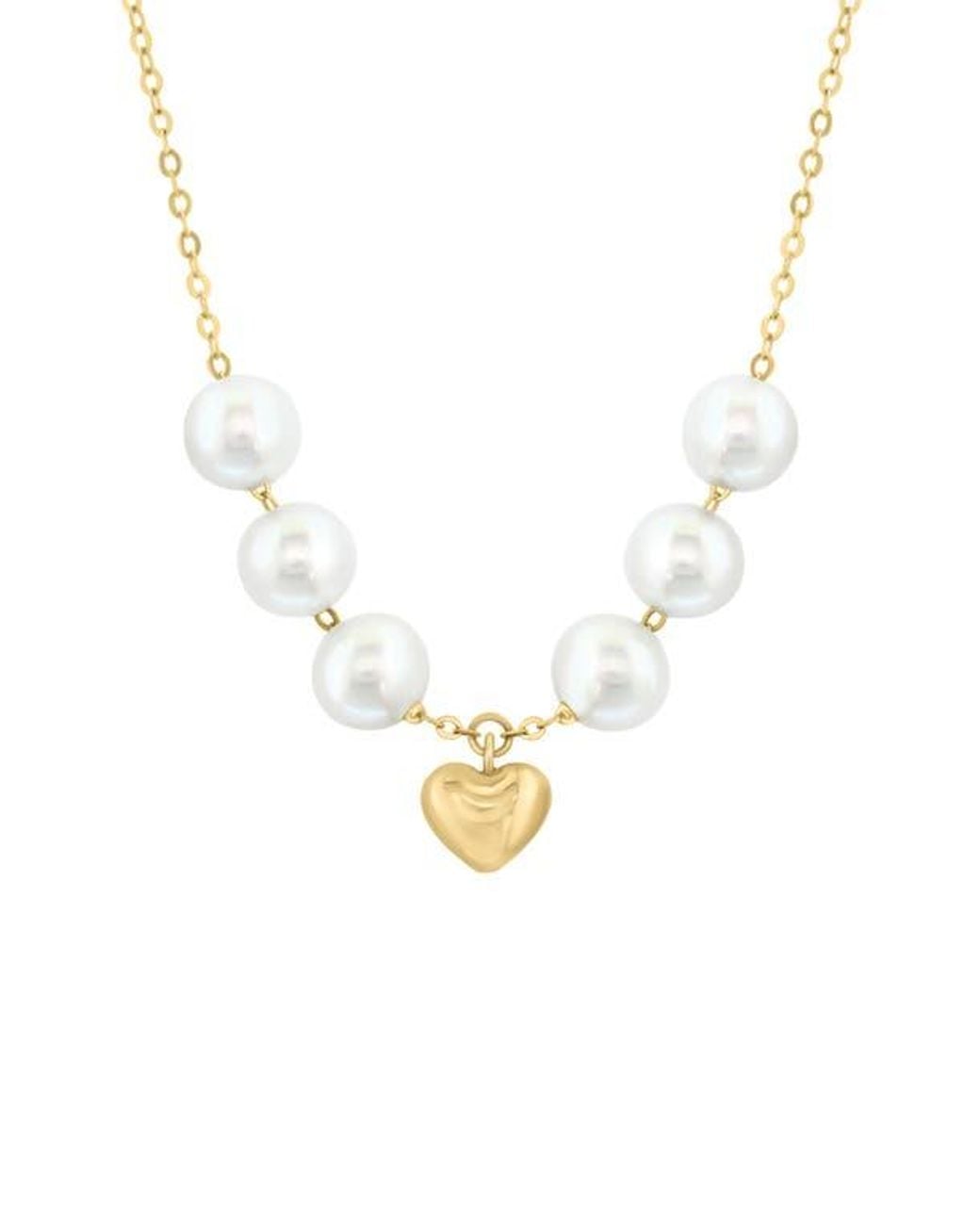 Effy White Freshwater Pearl Heart Pendant Necklace