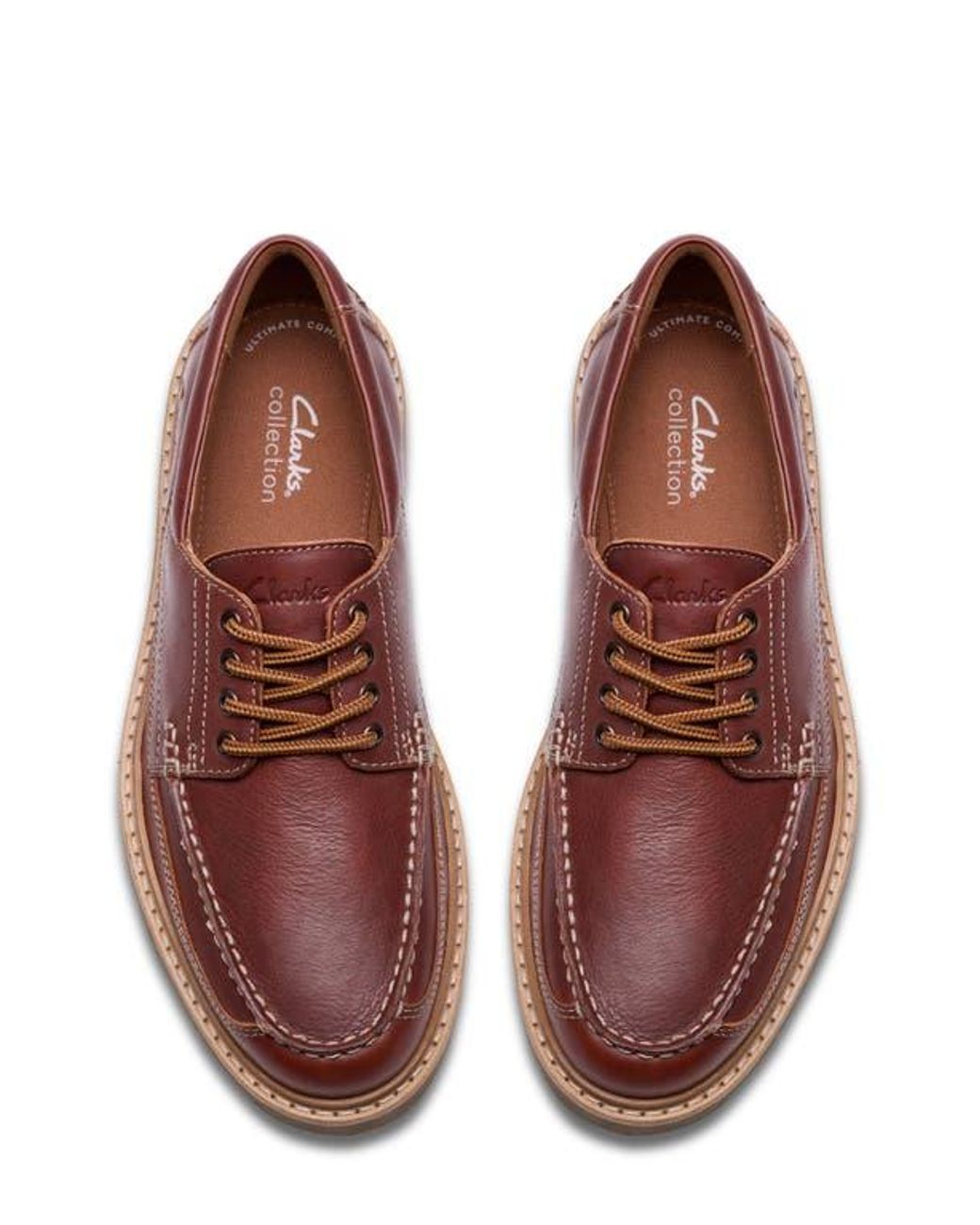 Clarks Brown Weltridge Moc Toe Derby for men