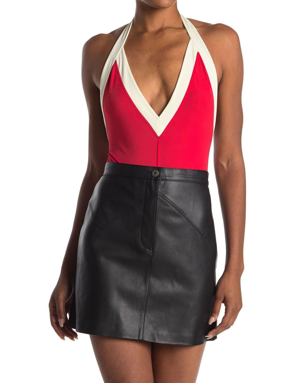 Valentino Halter Onepiece Swimsuit in Red Lyst
