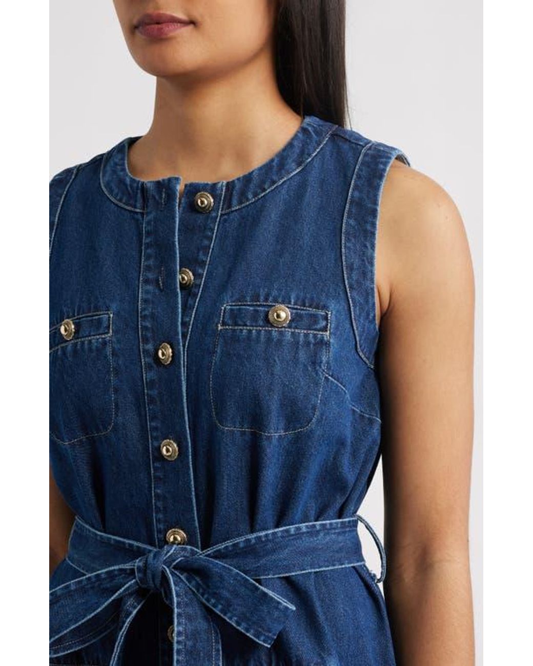 donna claire denim dresses Womens Dresses Donna Claire Denim Dresses Tennessee Sunsets Maxi Dress Dark Denim, Small Hazel And Olive