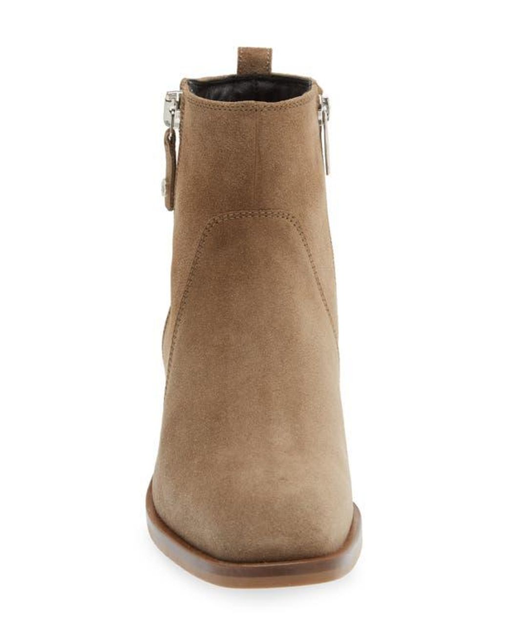 Aquatalia Colbie Water Resistant Suede Bootie in Brown Lyst