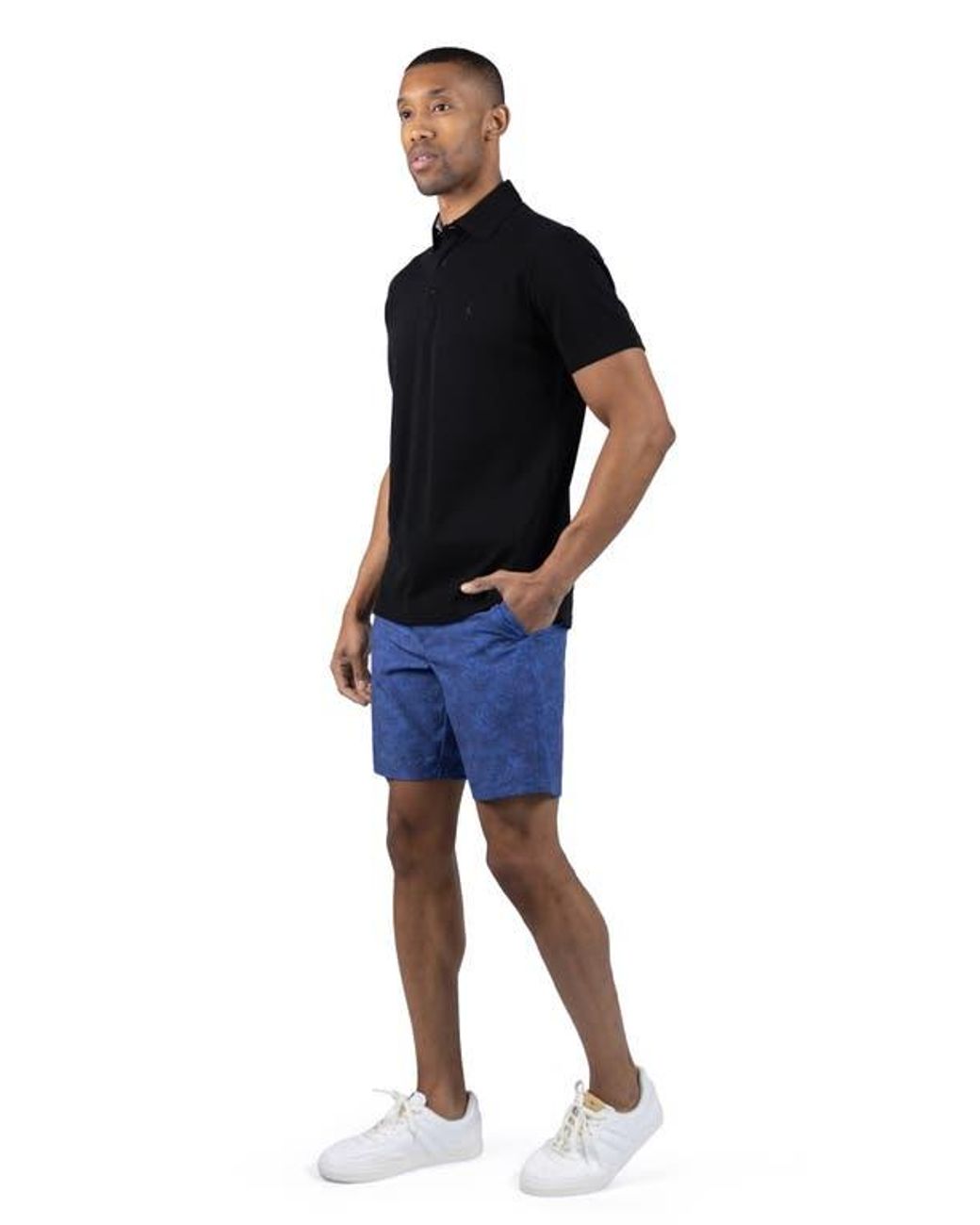 Tailorbyrd Blue Print Performance Shorts for men