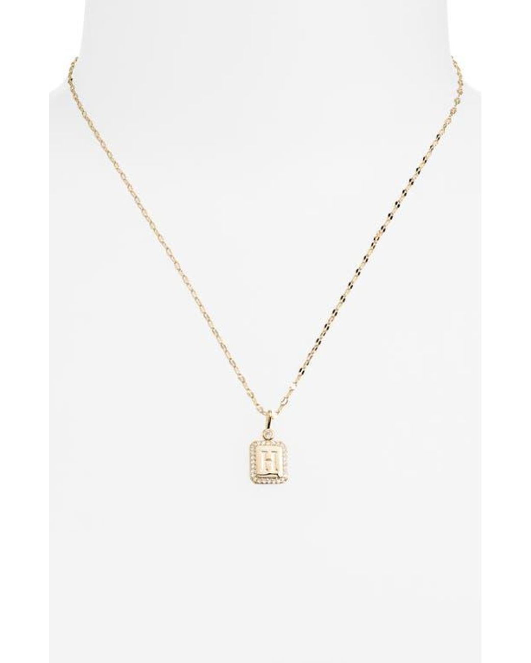Leith Metallic Initial Pendant Necklace