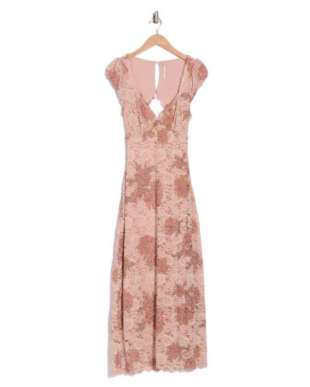 strapless open back dress Janelia Layered Frill Maxi Dress Pink main image 0