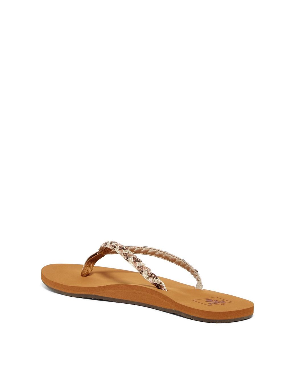 Reef Twisted Stars Braided Glitter Flip Flops (women) in Brown | Lyst