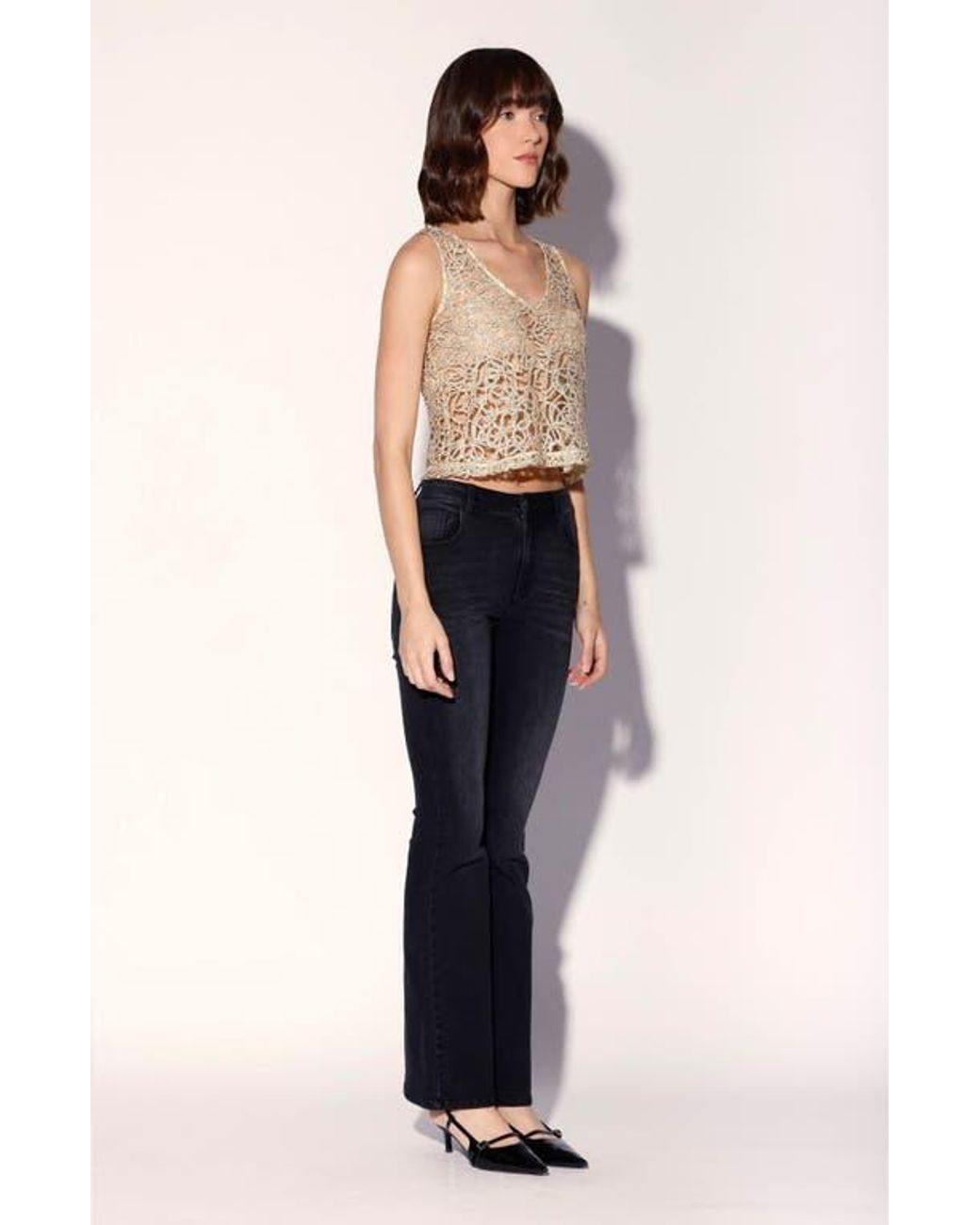 Walter Baker Blue Macie Crop Top