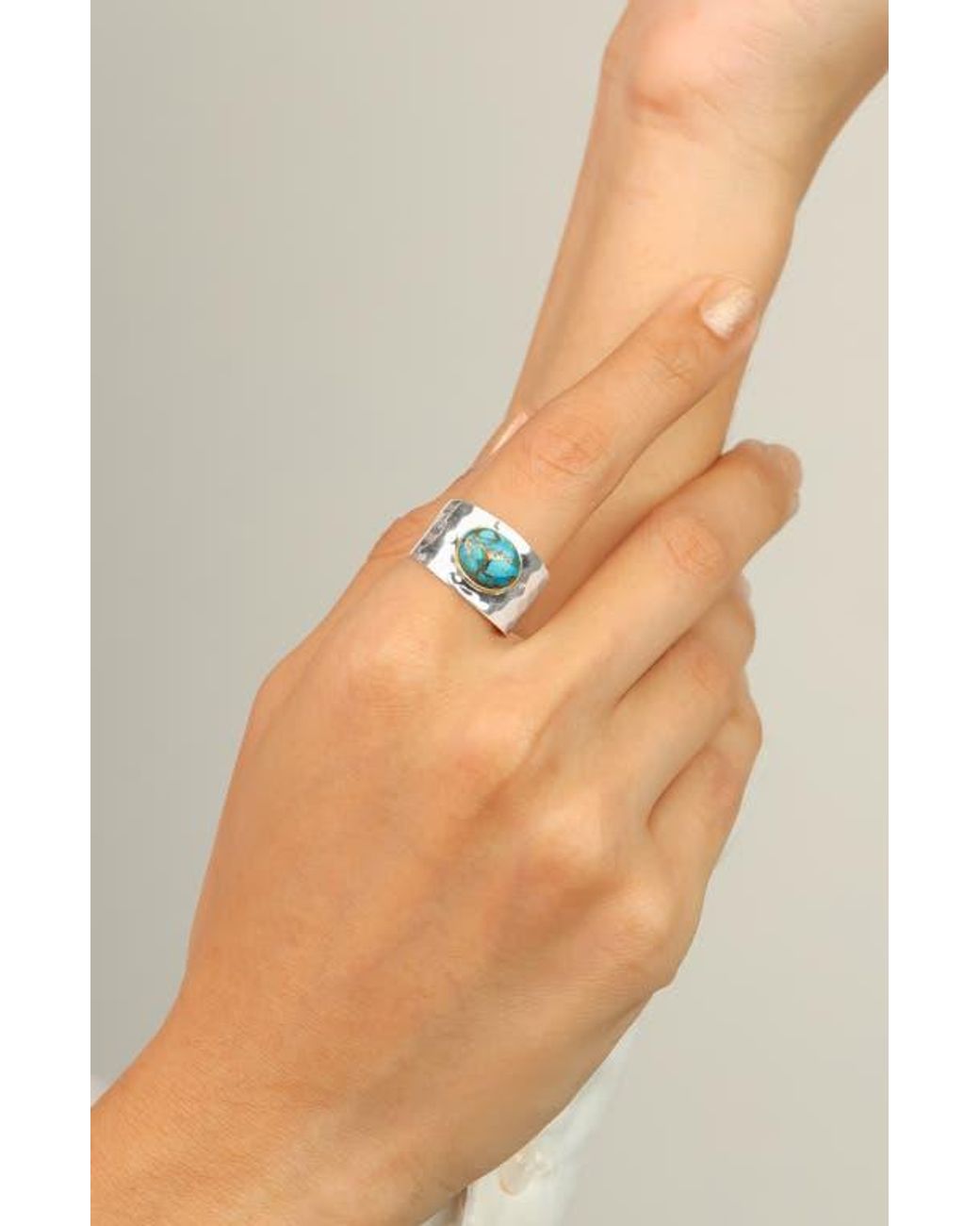 YS GEMS Blue Plated Statement Ring