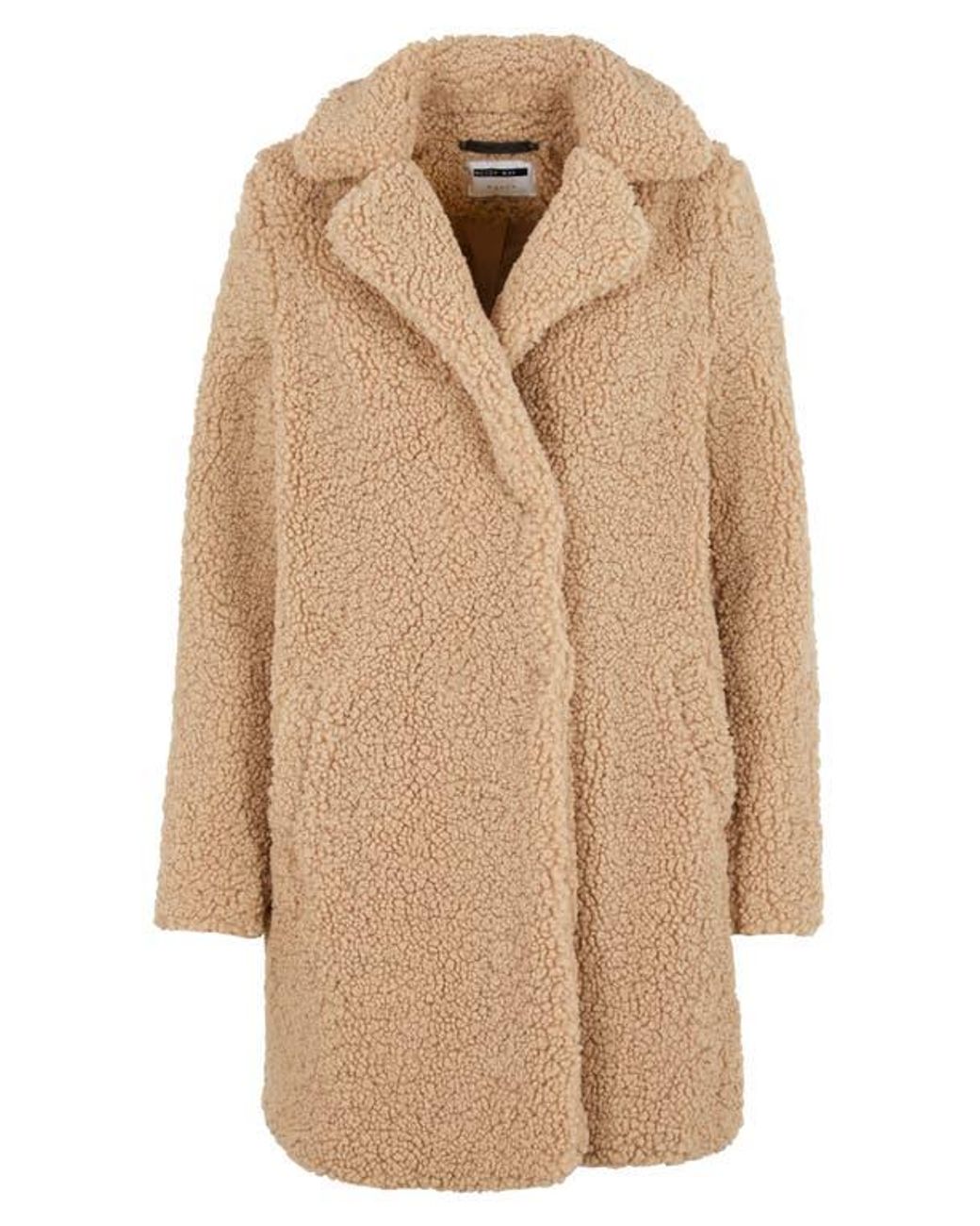 Noisy May Gabi Fleece Teddy Jacket in Brown Lyst