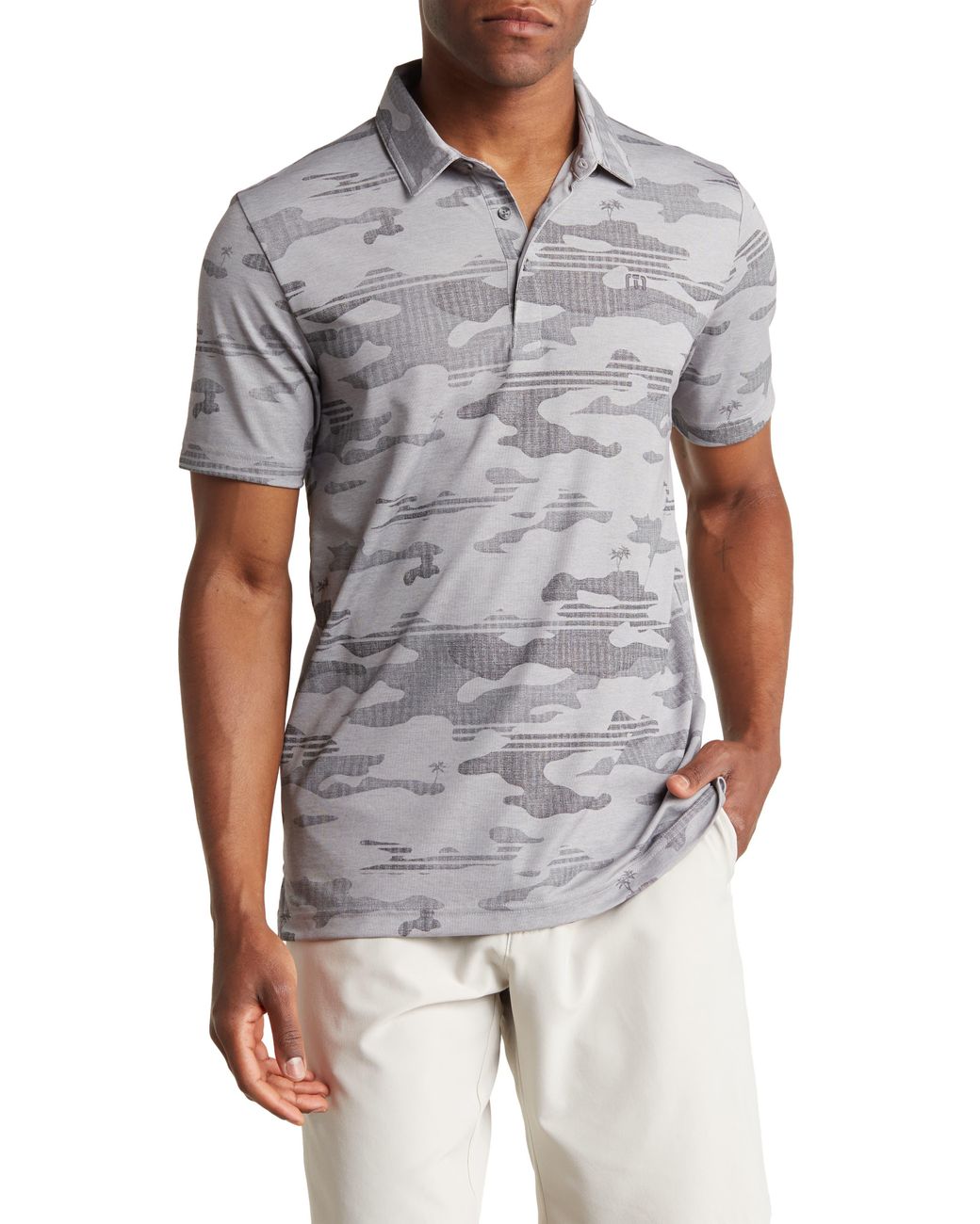 Travis Mathew Skywind Golf Polo in Gray for Men | Lyst