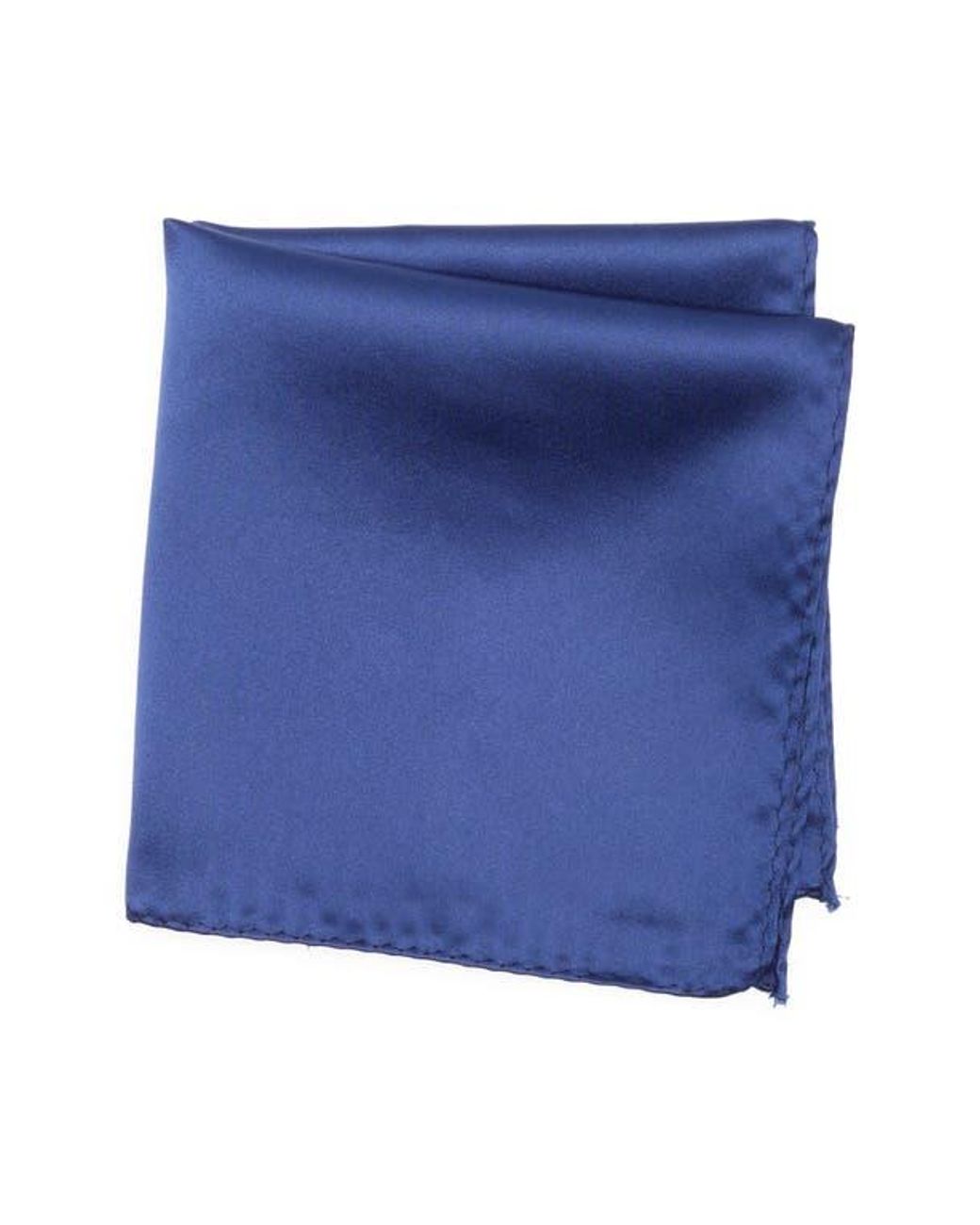 Con.struct Blue Solid Satin Pocket Square for men