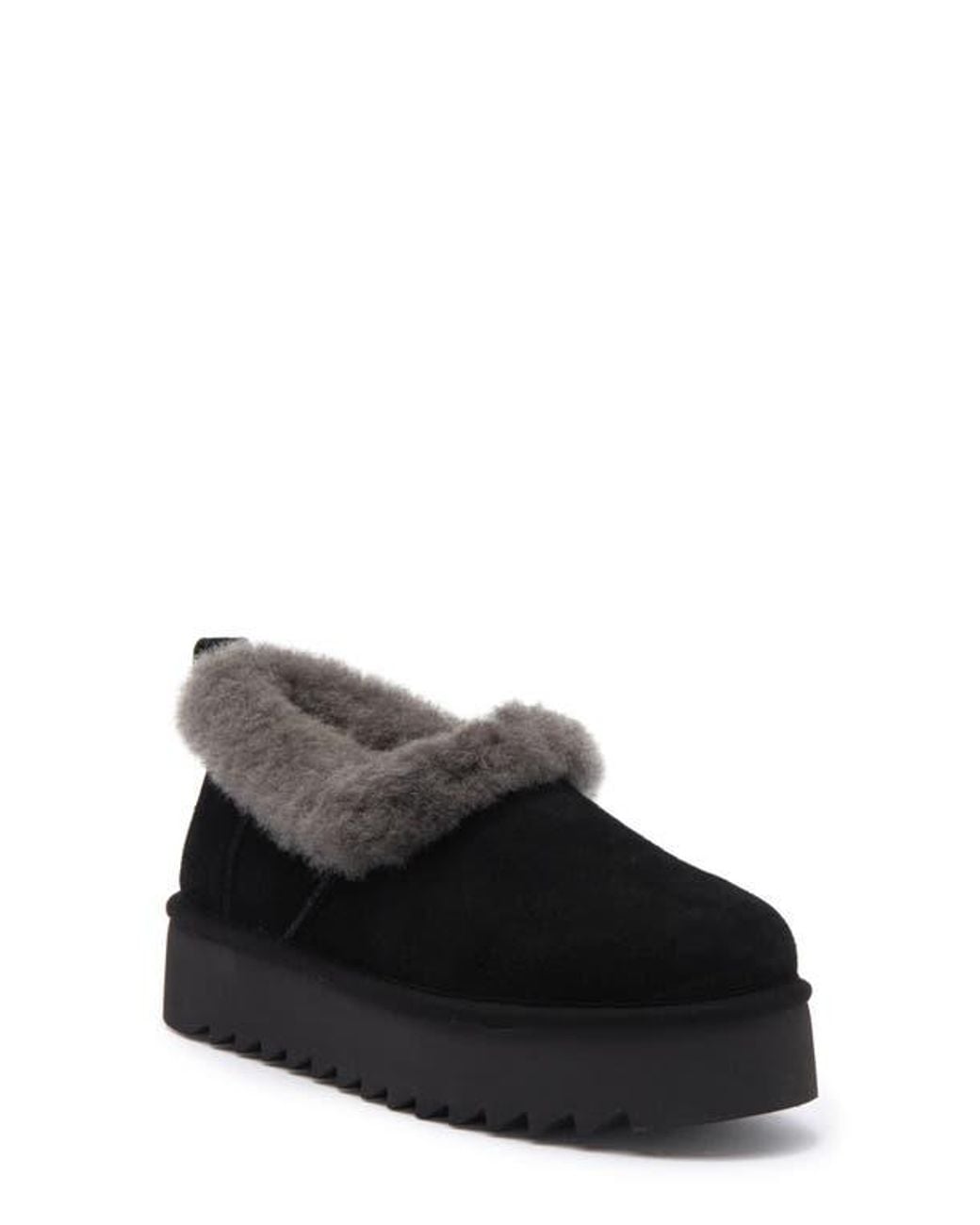 UGG Nita Genuine Shearling Slipper in Black | Lyst