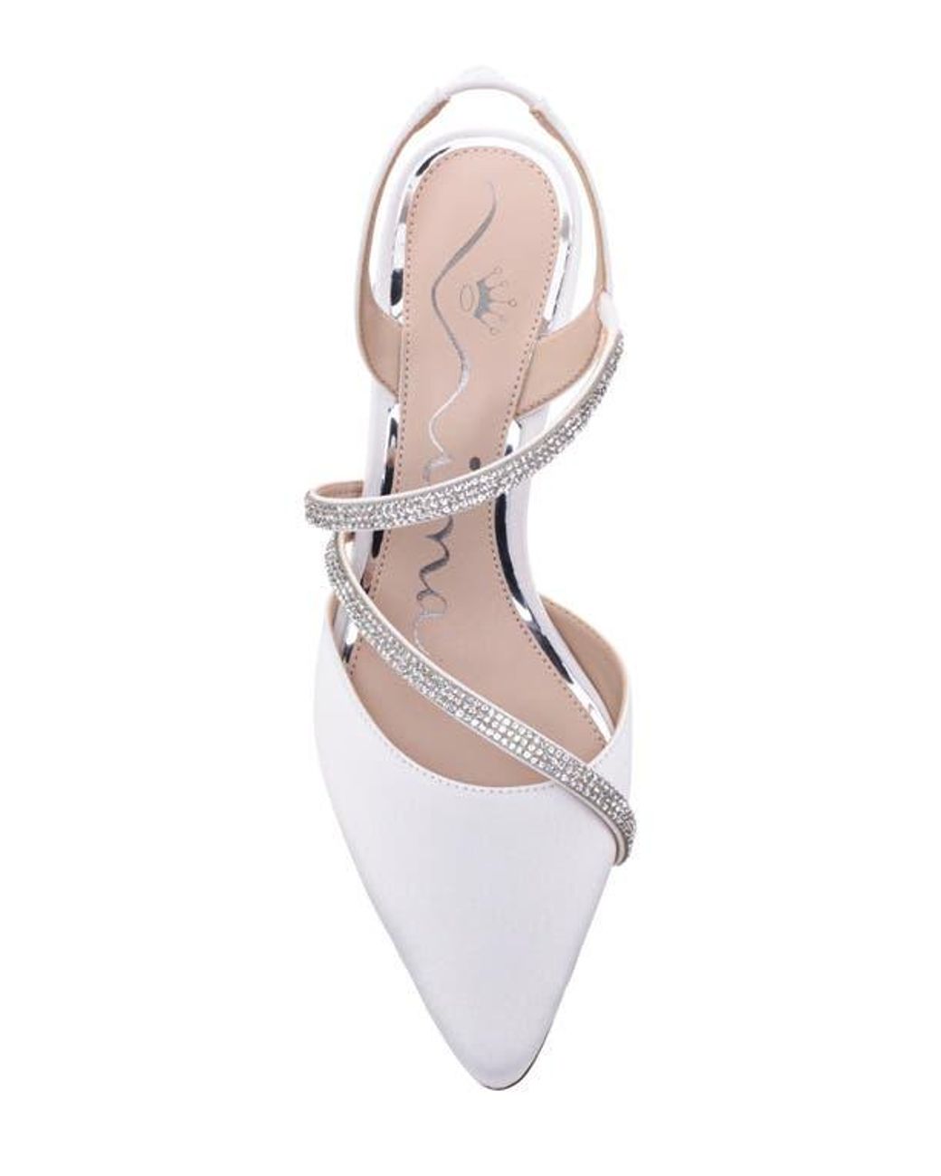 Nina White Nela Slingback Pointed Toe Pump