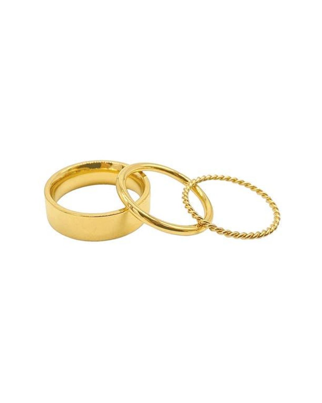 Adornia Metallic Water Resistant Mixed Band Stackable Ring Set