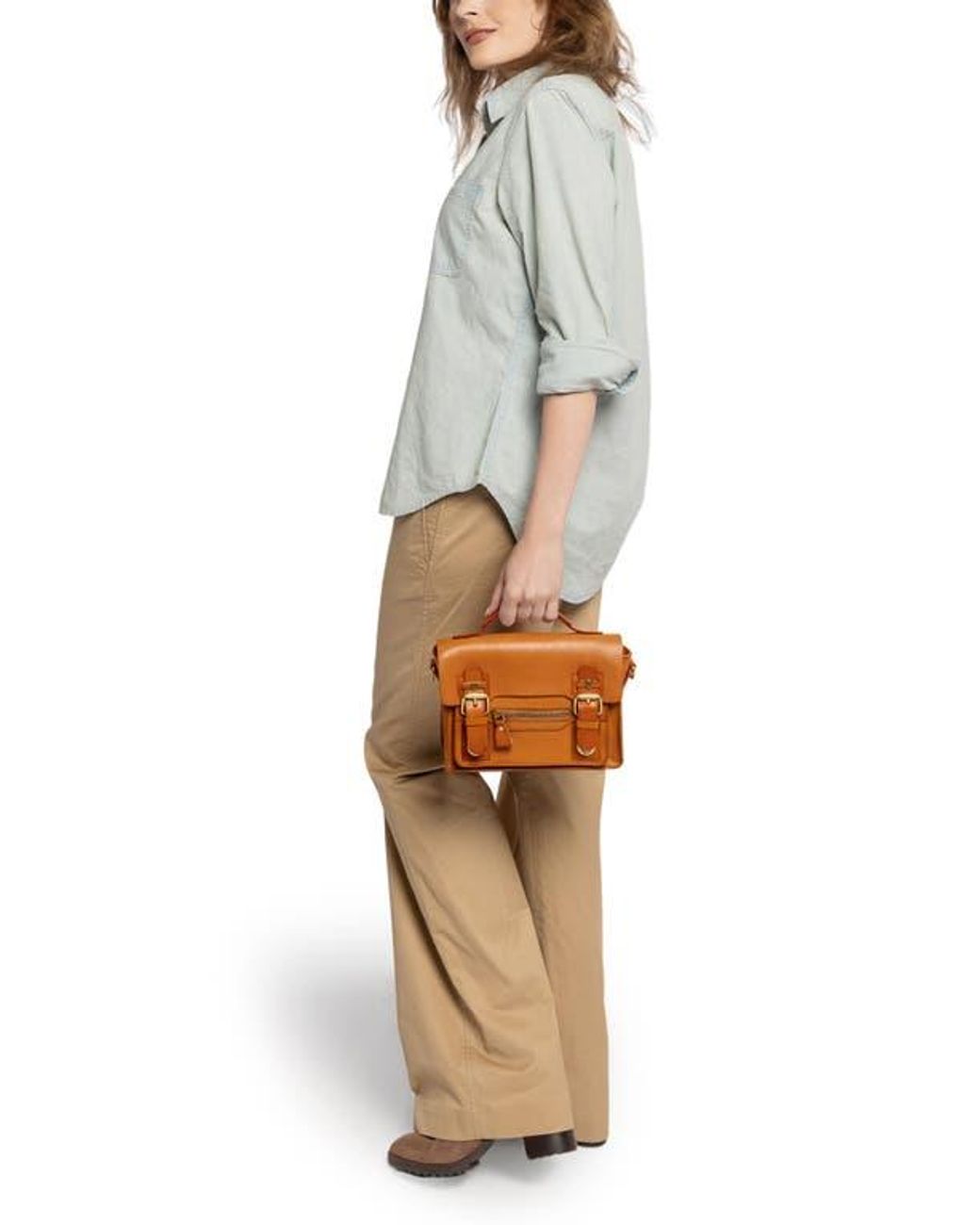 Old Trend Orange Aster Mini Leather Satchel
